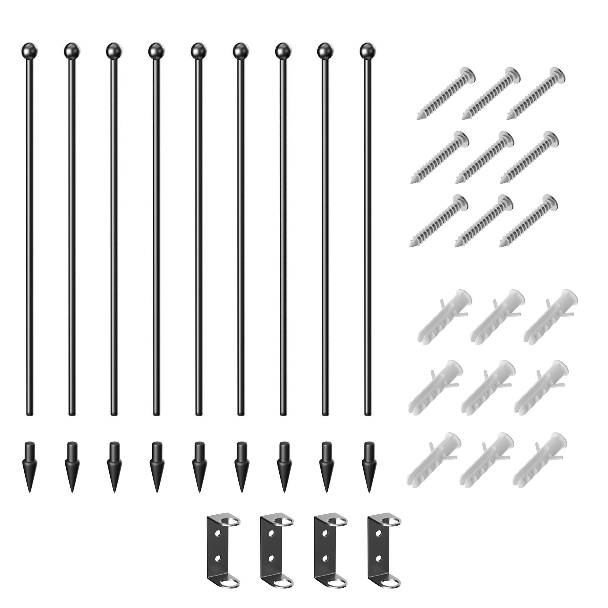 PawHut Recinto per Cani a 8 Pannelli Modulabili da Interno ed Esterno, in Acciaio, 164x164x60 cm, Nero - 8