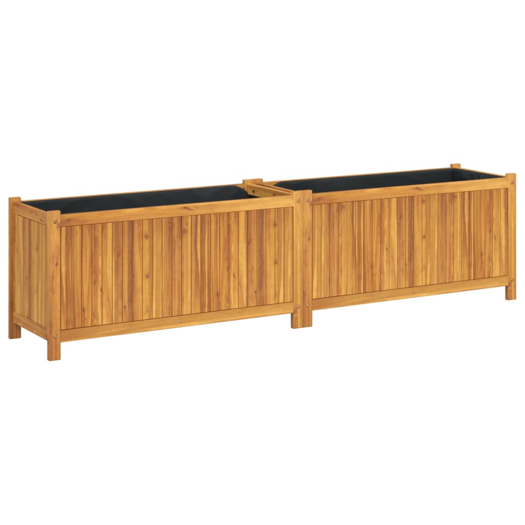 vidaXL Jardinière avec doublure 199x38,5x50 cm bois massif d'acacia - 2