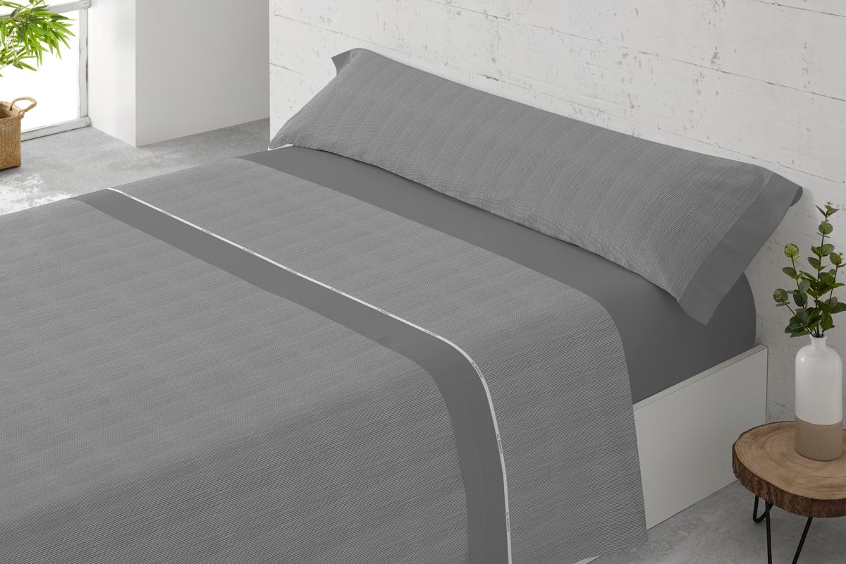 Juego Sábanas Tres Piezas Paduana Lavanda Cama 105 Gris | Leroy Merlin
