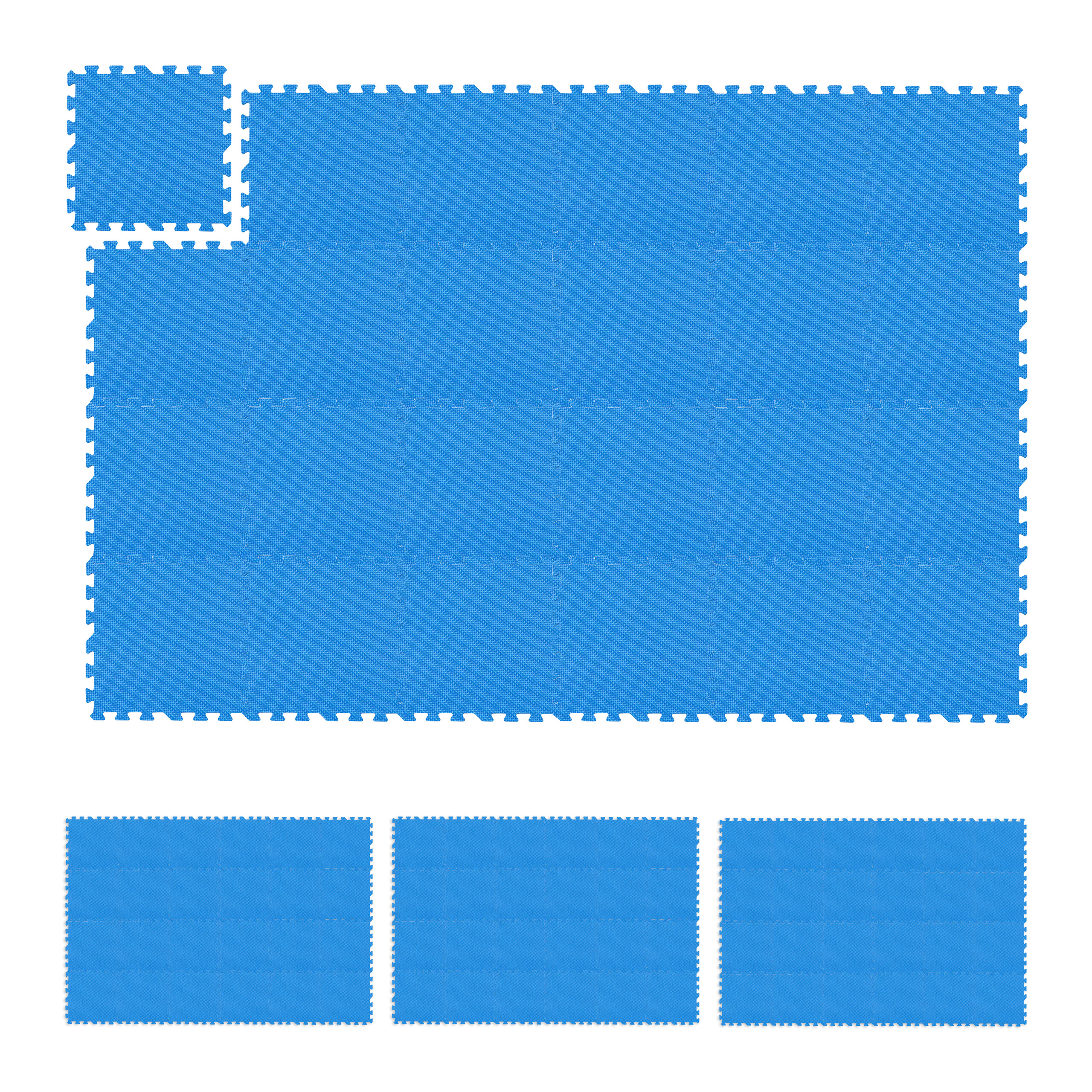 96 piezas suelo goma eva, alfombra puzzle, esterilla fitness, tatami gimnasio, 8,64 m², 30x30 cm, azul