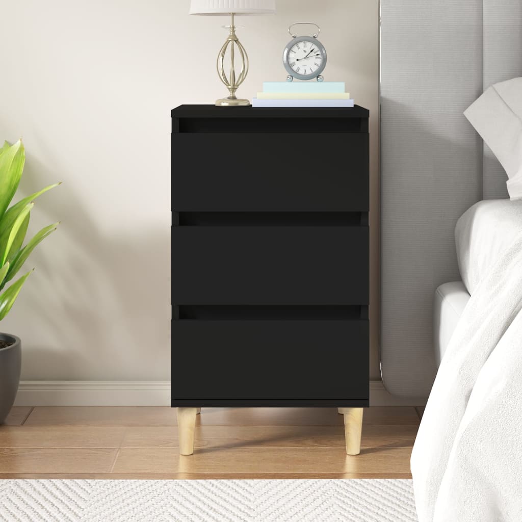 Table D'Appoint Mobile En Plastique Noir - Mini Table Basse, Table De Chevet Ou Table De Rangement