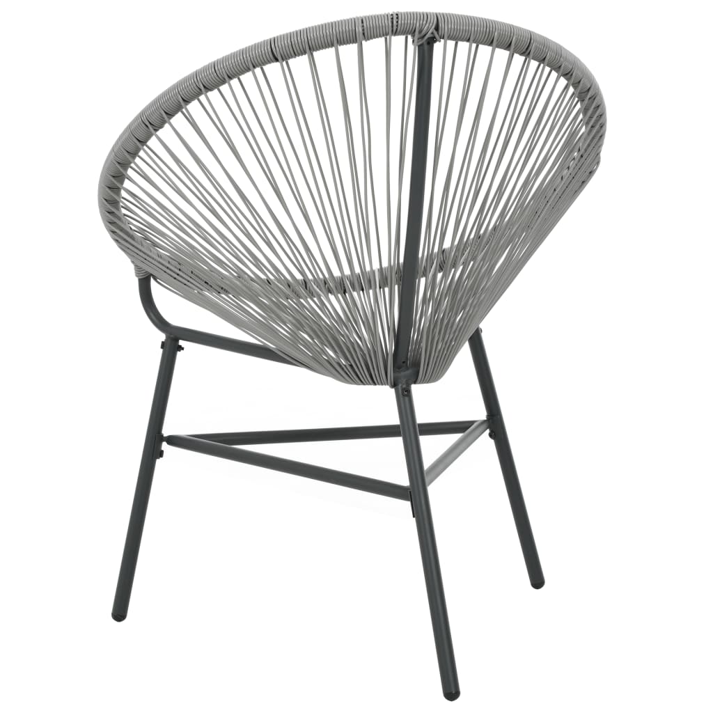 Chaise de jardin | Siège de Terrasse | Chaise d'extérieur sous forme de lune Résine tressée Gris CFW598869 - 5