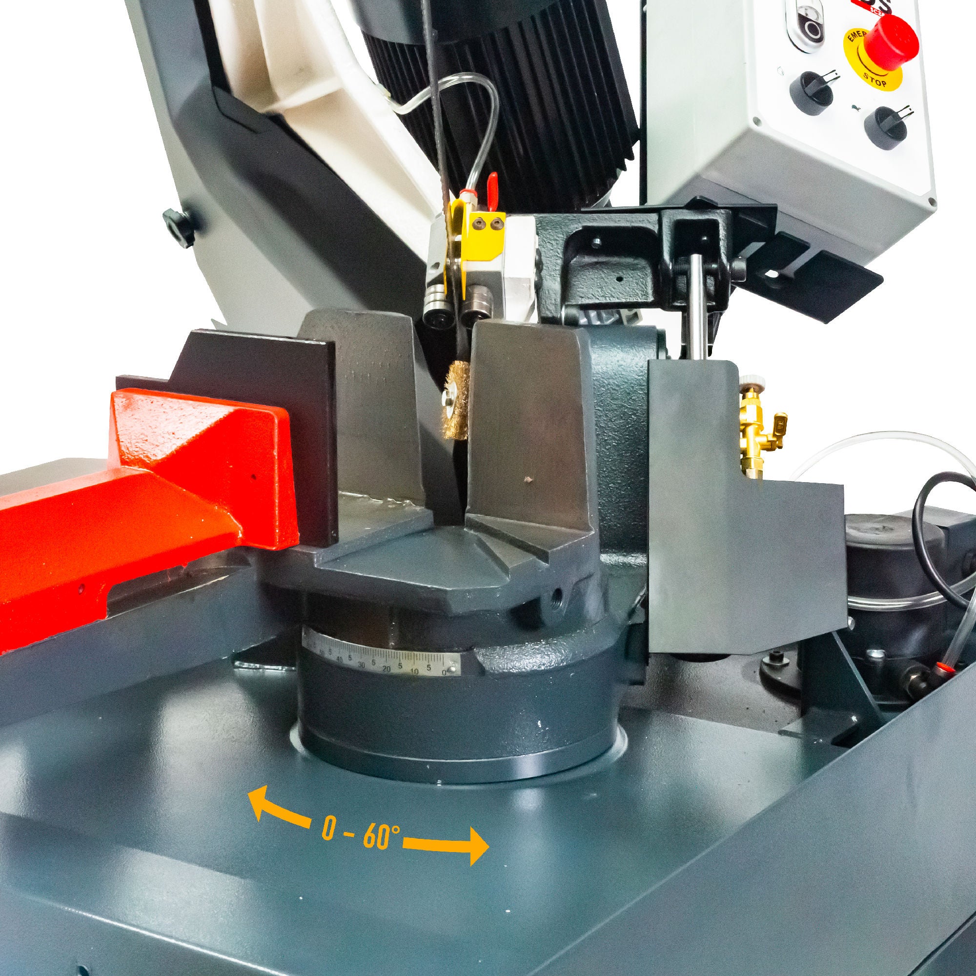 Scie à ruban pour métaux 0-60 capacité de coupe ronde 225 mm 1,5 kW 400V 2 vitesses 35/70 m/min hauteur lame 27 mm Torros SC280G 400V - 3