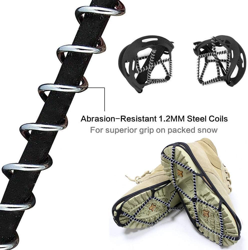 1 paire de crampons antidérapants universels pour chaussures à neige, dispositif de traction pour randonnée, marche (convient aux tailles 35 à 43) - 2