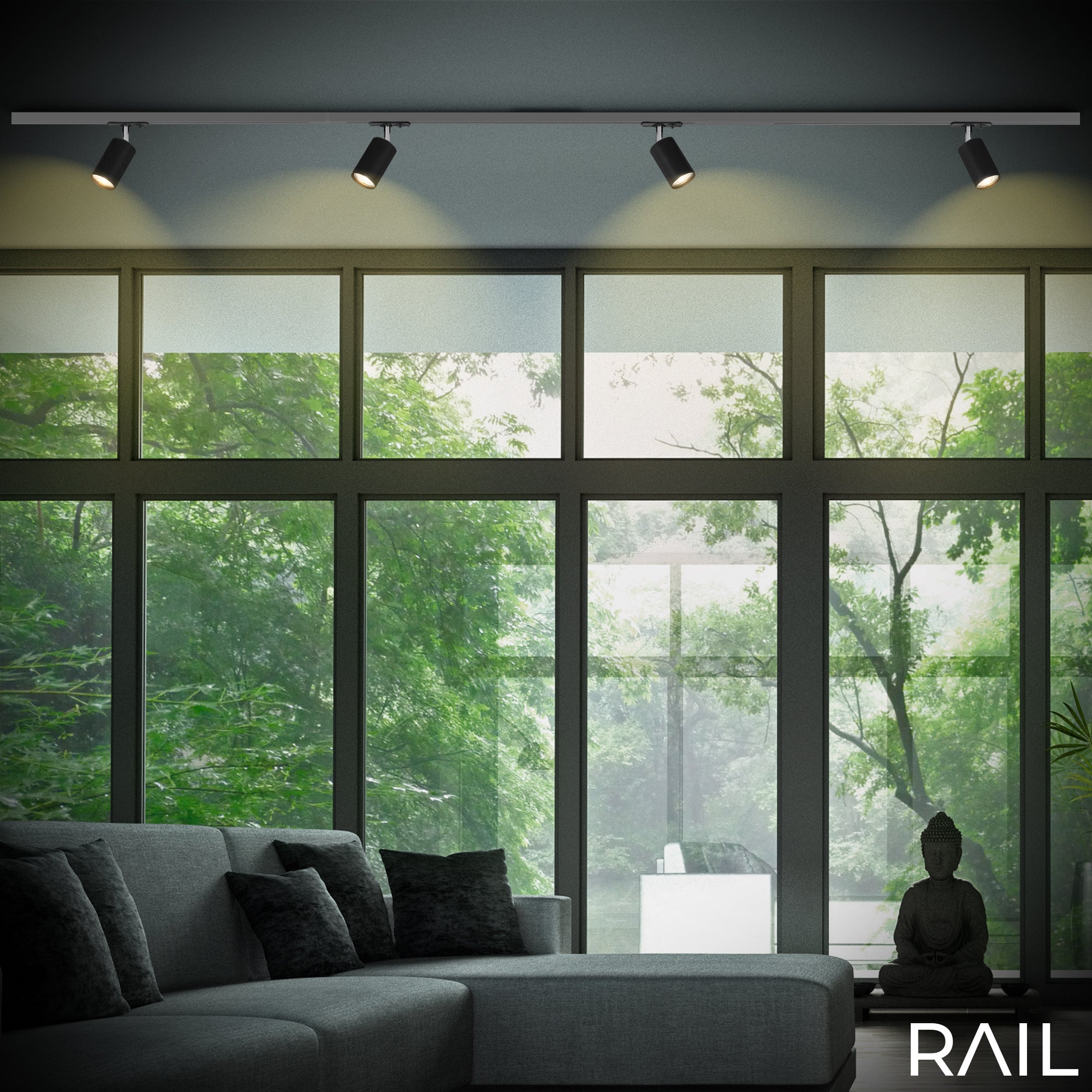 Faretto Per Binari Rail Metallo Nero Opaco 1 Luce Gu10 - 8