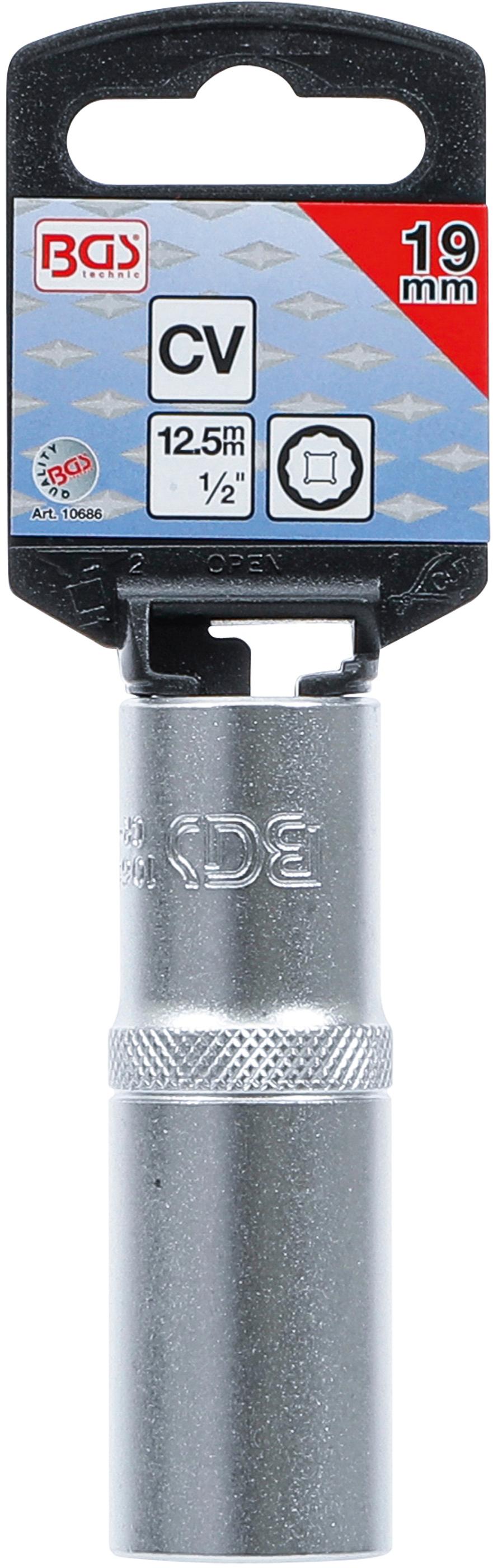 Douille pour clé, douze pans, longue | 12,5 mm (1/2