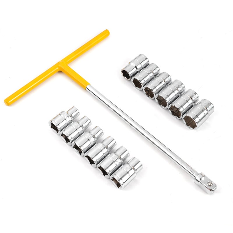 Niceminiwall Jeu De 11 Clés à Douille Crowfoot Métriques 3/8" Chromées - Idéal Pour Espaces Étroits Et Écrous Évasés