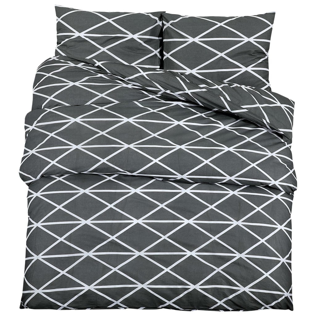 Ensemble de housse de couette Gris 200x220 cm Coton vidaXL - 2