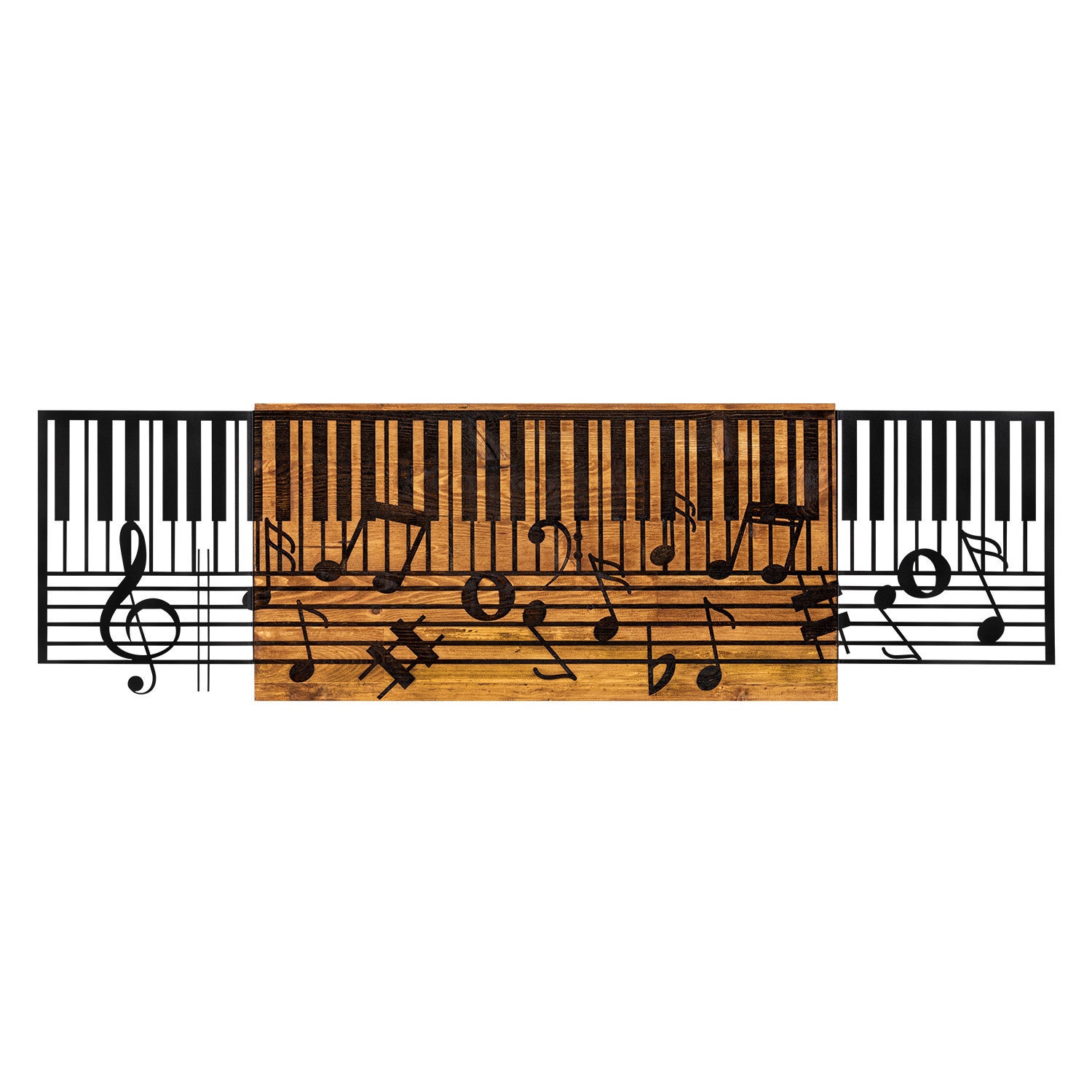 Horloge Murale Décorative Design Piano Touches De Musique - Acier Inoxydable