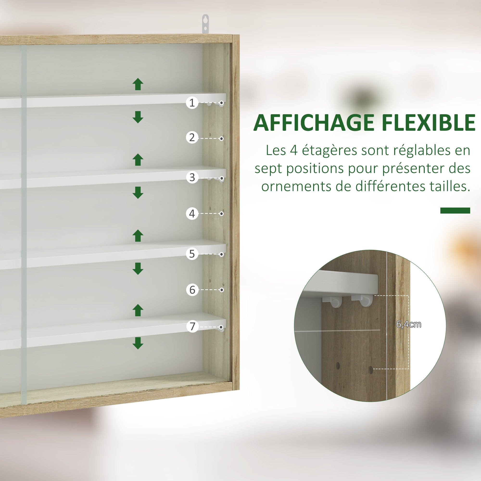 Vitrine Panneau de particules HOMCOM - 4