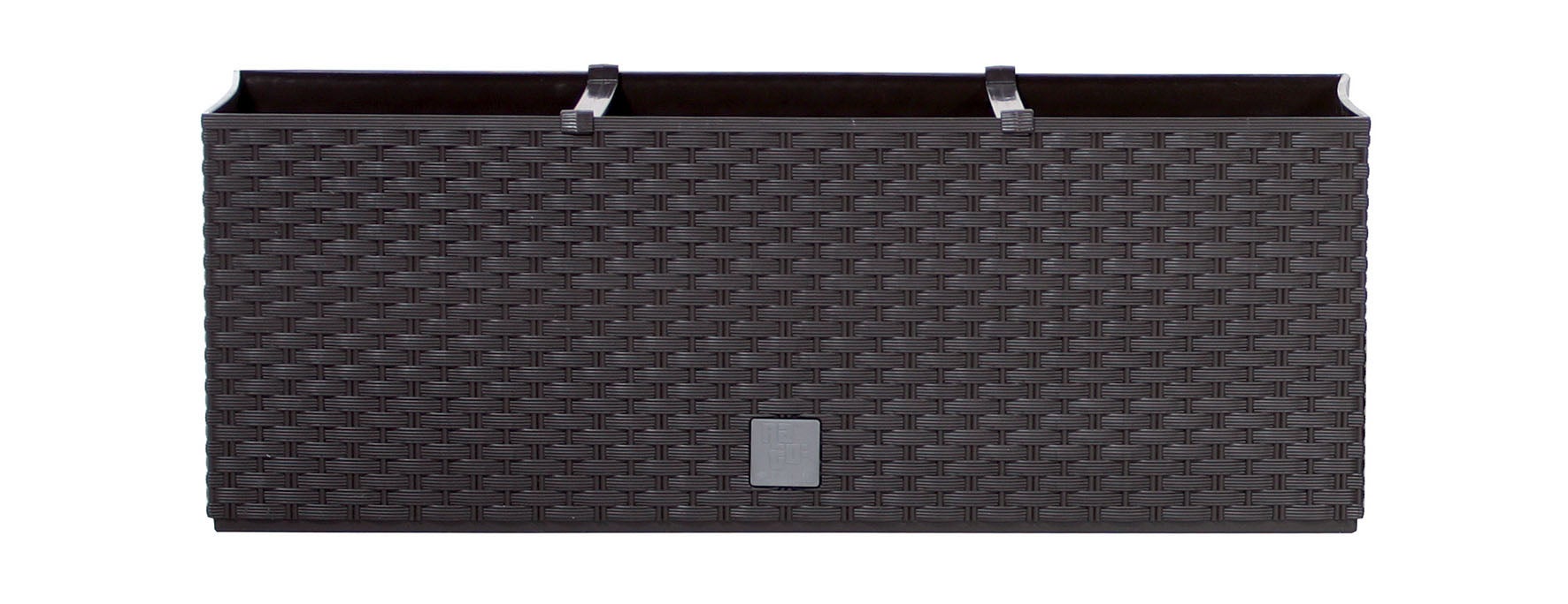 Jardinière rectangulaire de 17 litres avec système d'auto-arrosage, couleur chocolat, dimensions 52x20x19 cm - 4