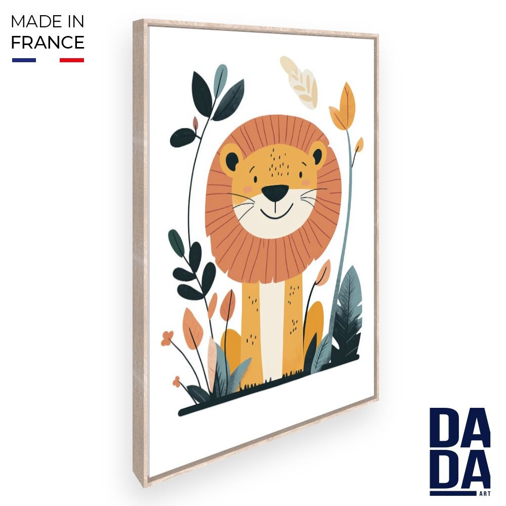 Tableau Lion 5 Pièces Sur Toile - Déco Murale Nature Et Animaux Neuf