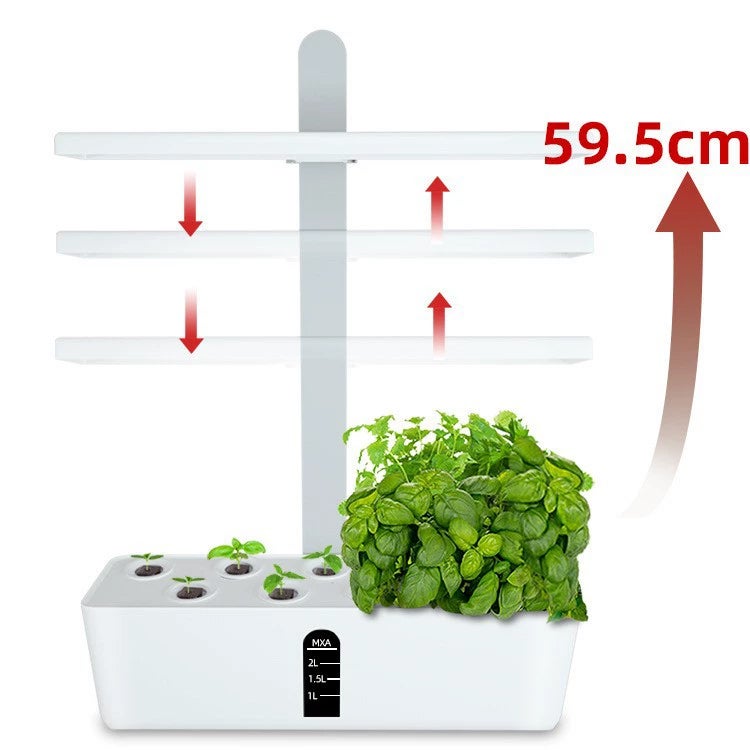 Système de culture hydroponique avec lampe de culture à LED, kit de jardin d'herbes aromatiques d'intérieur, boîte de jardinage avec pompe à eau - 7