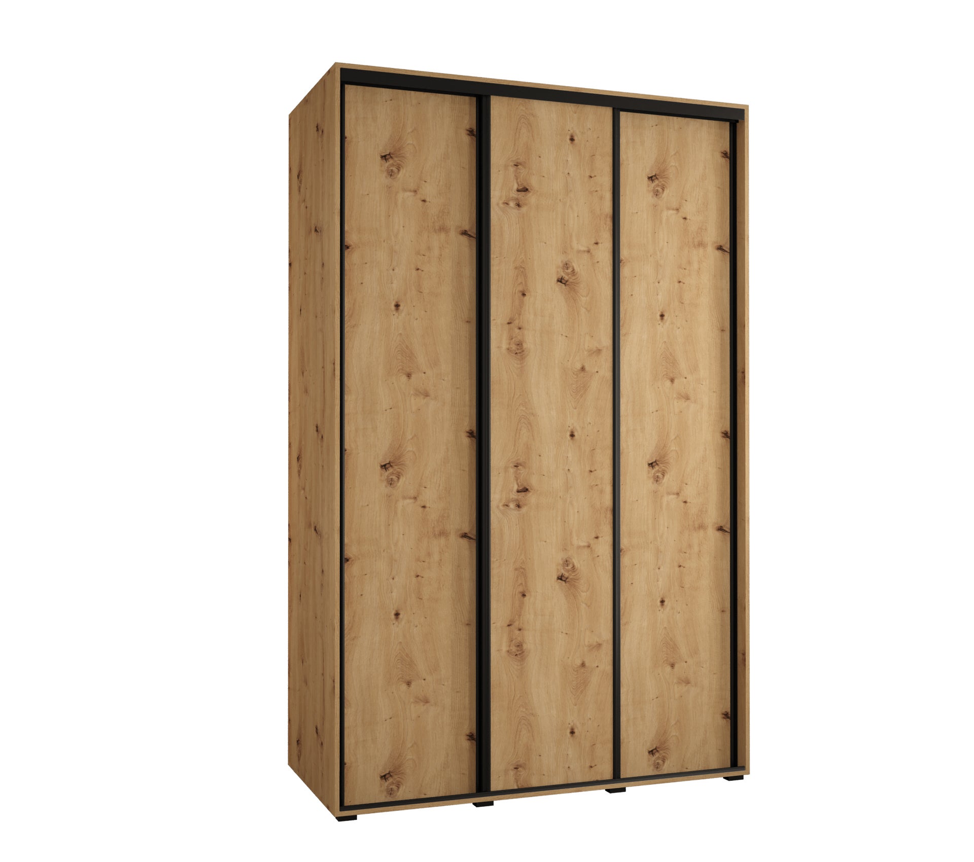 Szafa przesuwna wysoka Davos 1 160 x 45 x 235,2 cm artisan + artisan + u. czarny - Abiks Meble