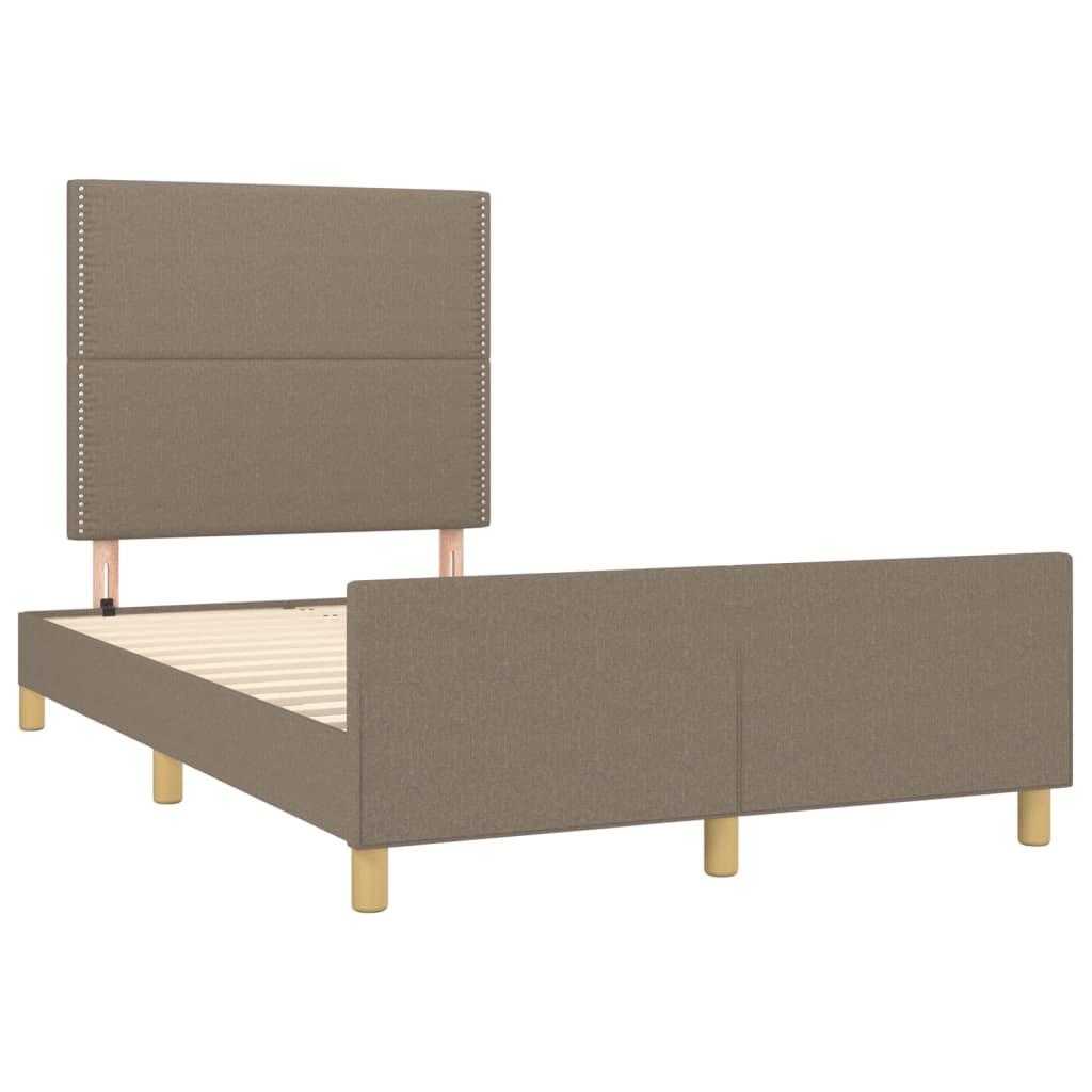Cadre de lit sans matelas taupe 120 x 200 cm en tissu - 4
