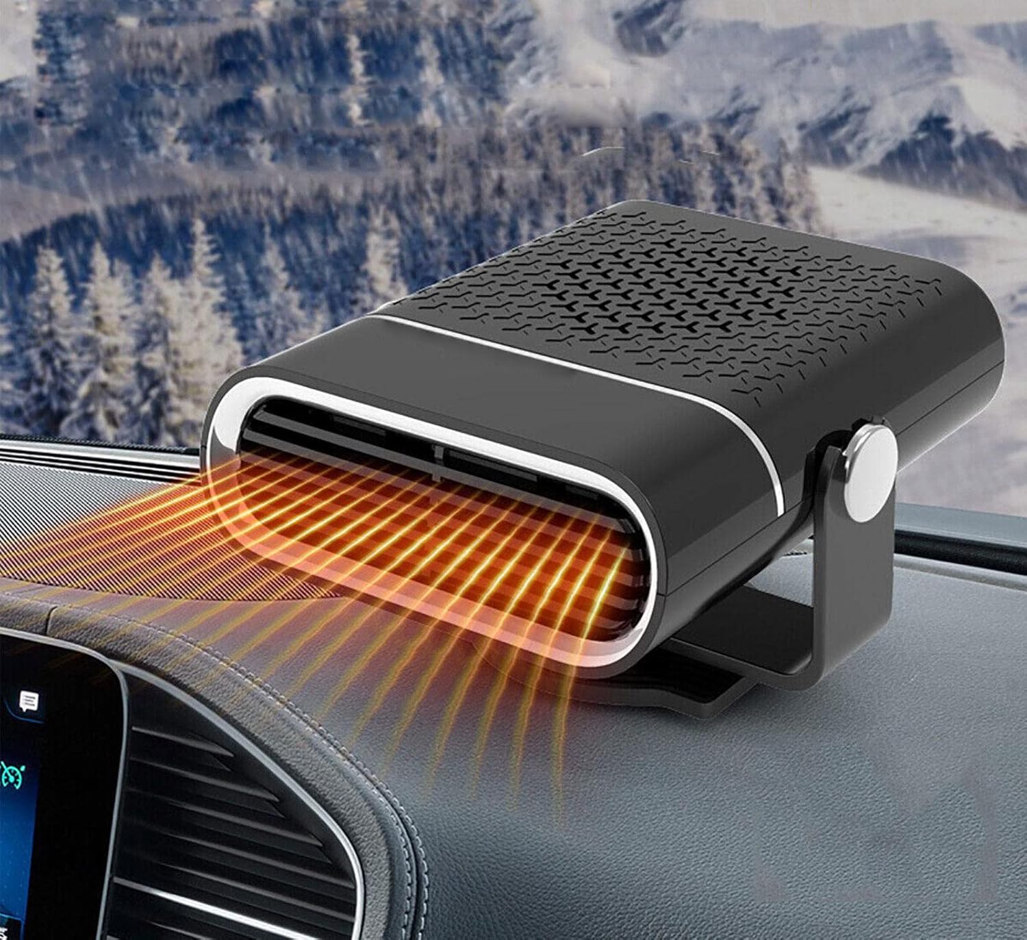 Ventilateur Chauffant 2-en-1 Pour Voiture 120W – Rotation 360°, Désembue Et Rafraîchit