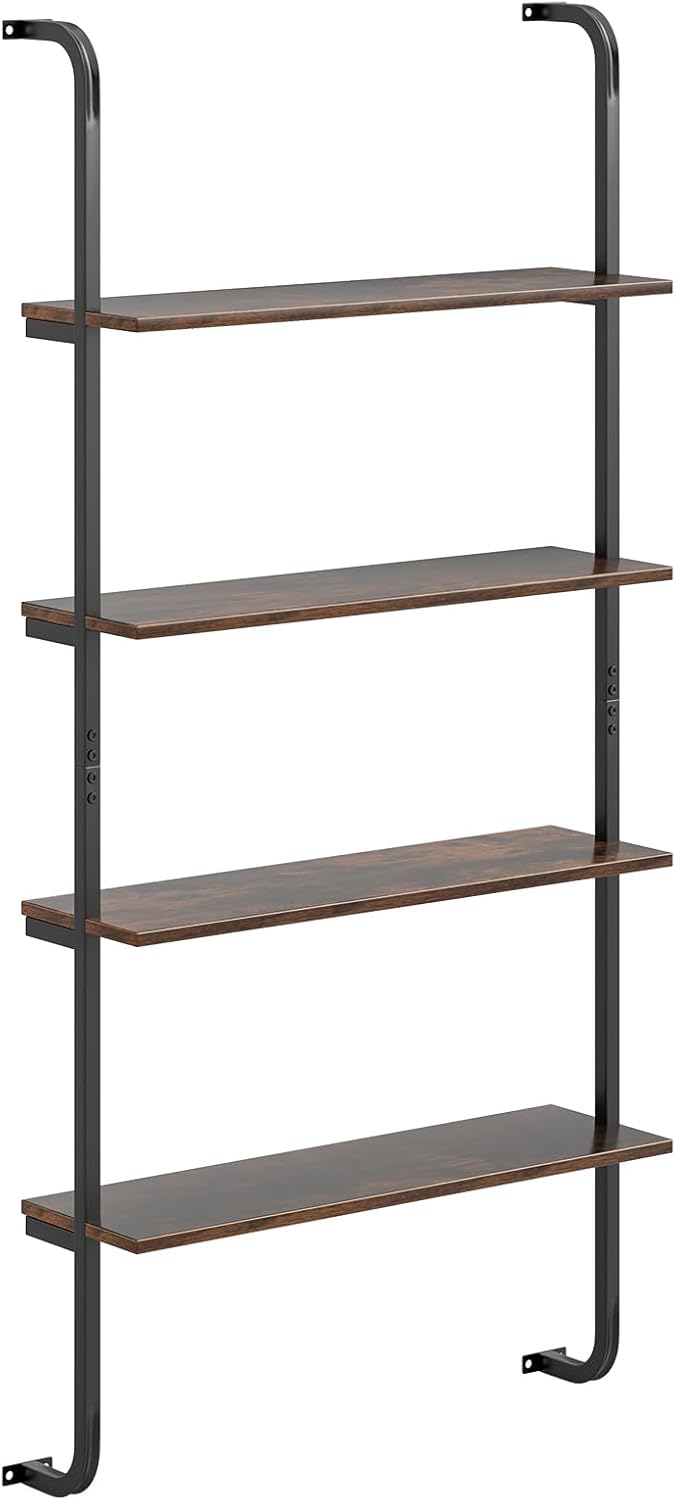 Scaffale A Scala 6 Ripiani Grigio - Libreria Verticale Metallica Per Soggiorno, Camera, Ufficio - 60x20x183cm Con Antiribaltamento - Foto 5