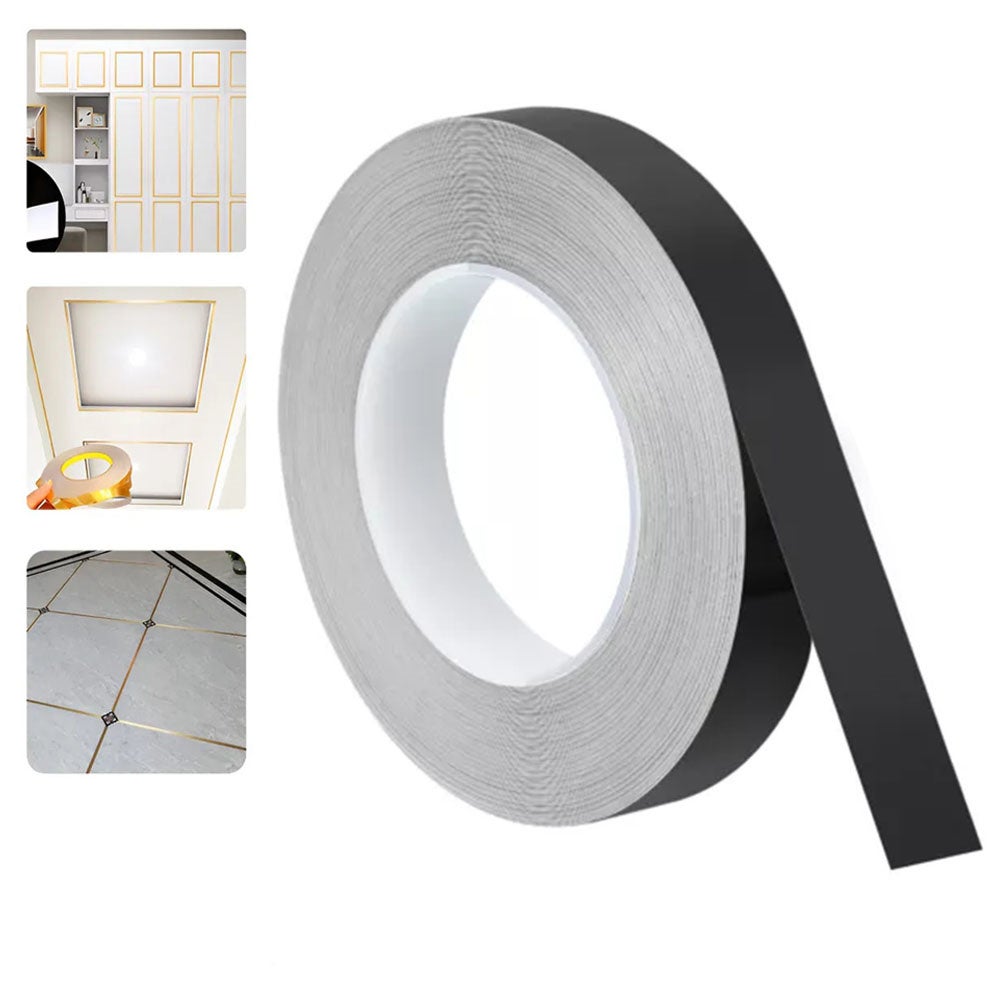 Dekoracyjna taśma samoprzylepna do ścian: wodoodporna, odporna na pleśń, samoprzylepna, dekoracja ścienna, 50 m x 0,5 cm, czarna