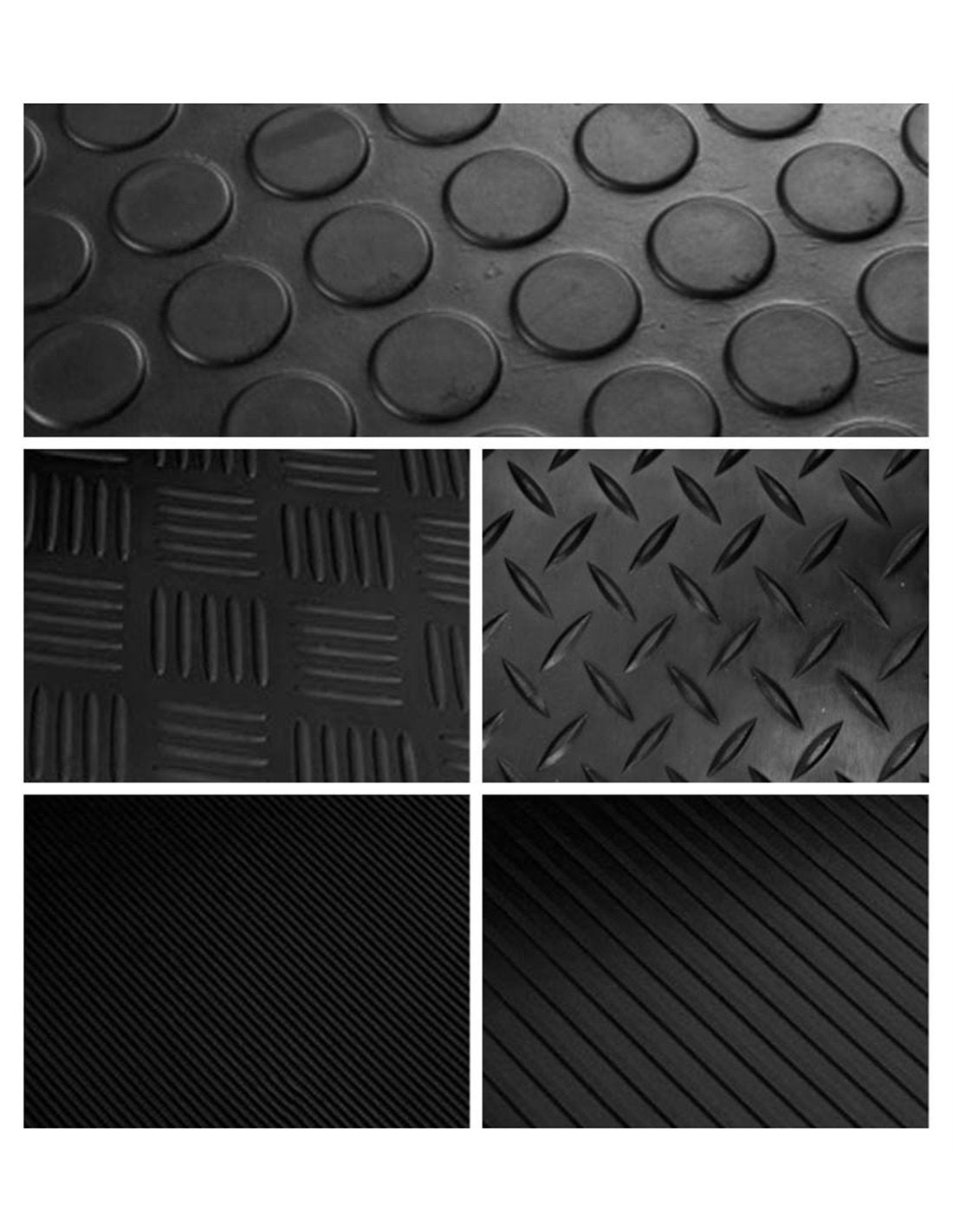 Estera antideslizante suelo caucho goma 3mm | rollos | pavimento suelo goma | 1,50m (ancho) x 15m (largo) (tipo checker)