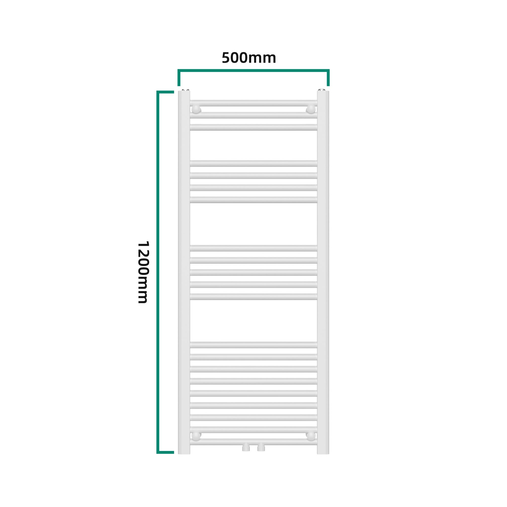 Radiador toalheiro de parede Voss 500 W 21 tubos de aço 120x50cm - Branco [neu.haus] - 4
