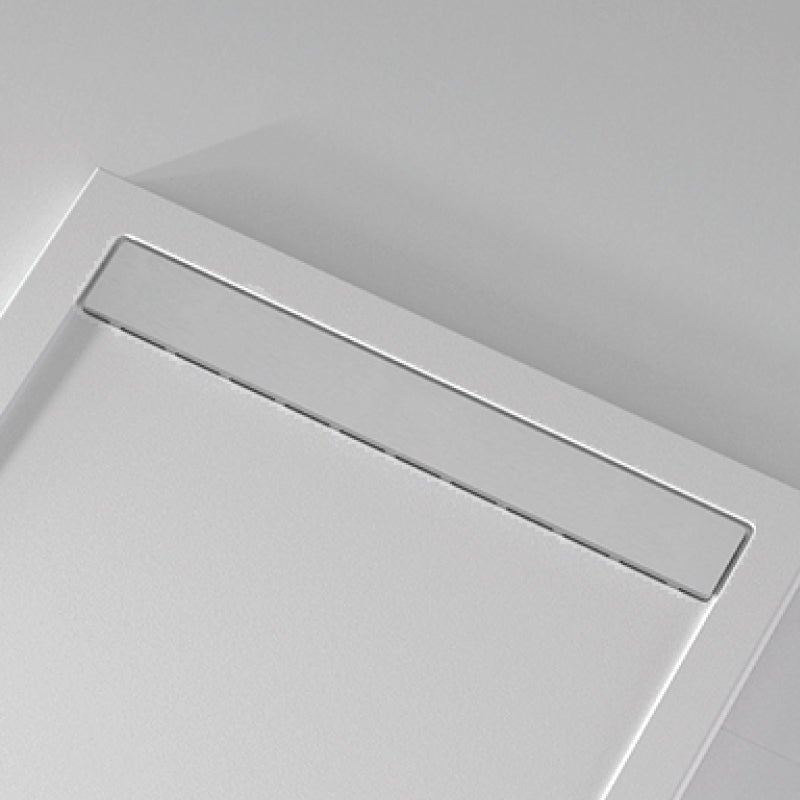 Receveur de douche 70x100 cm extra plat CLEVER en résine surface ardoisée blanc - 6
