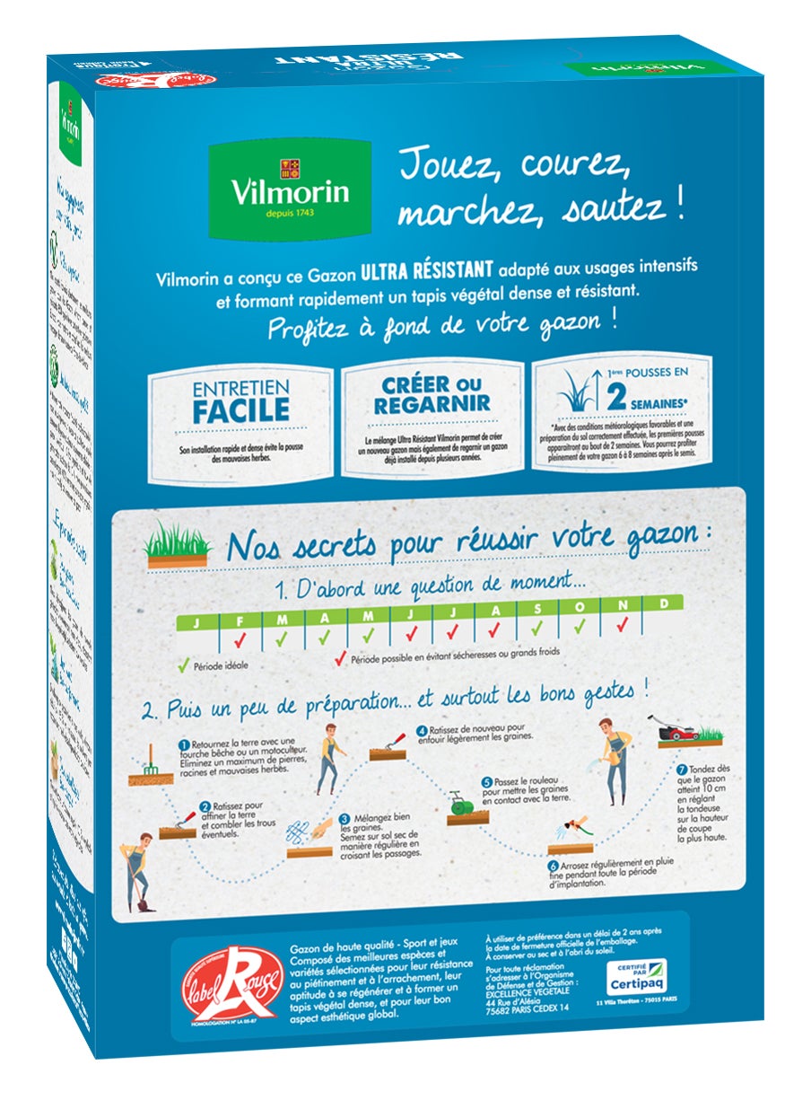Gazon Ultra Résistant - Label Rouge - 1 kg + Soin Pansement 2 en 1 - 25 g (x10) - 2