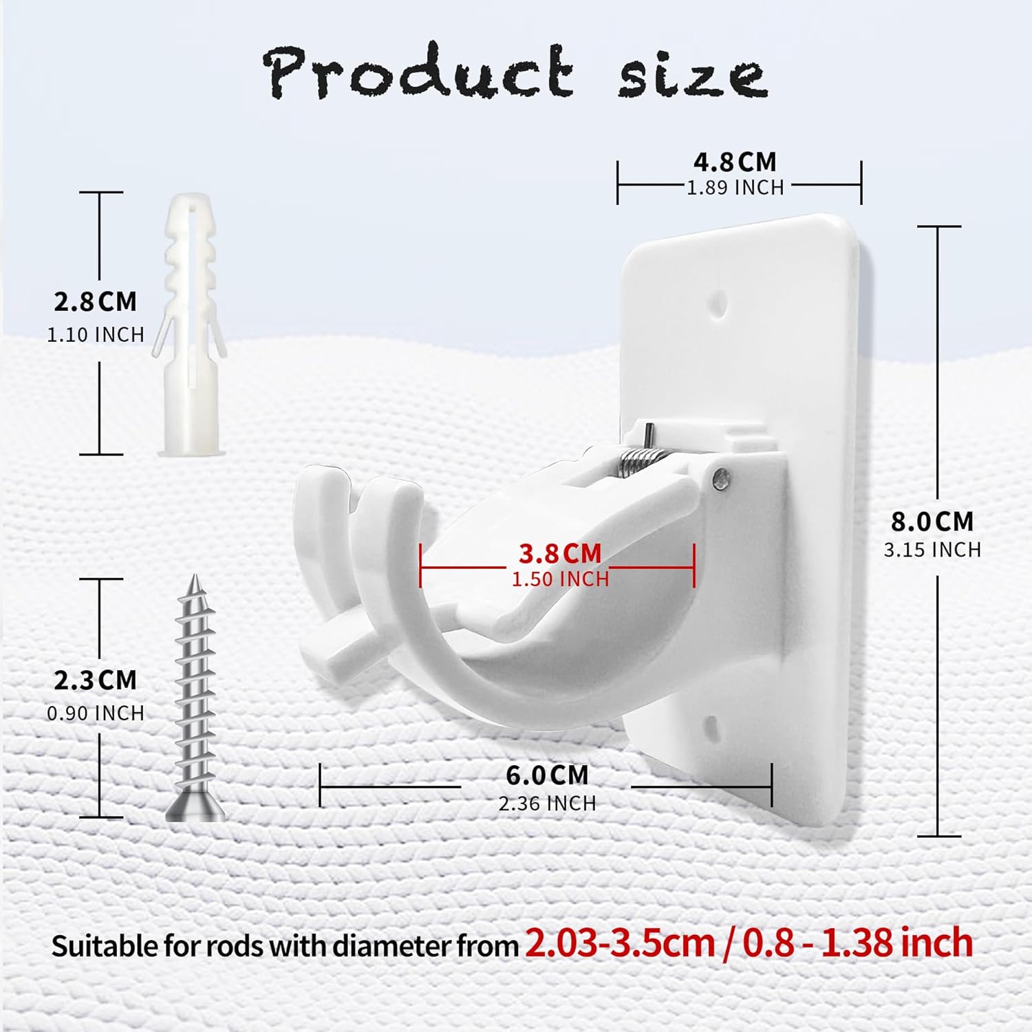 4 Supports De Tringle à Rideau Plafond - Blanc - Avec Vis - Zaplyte