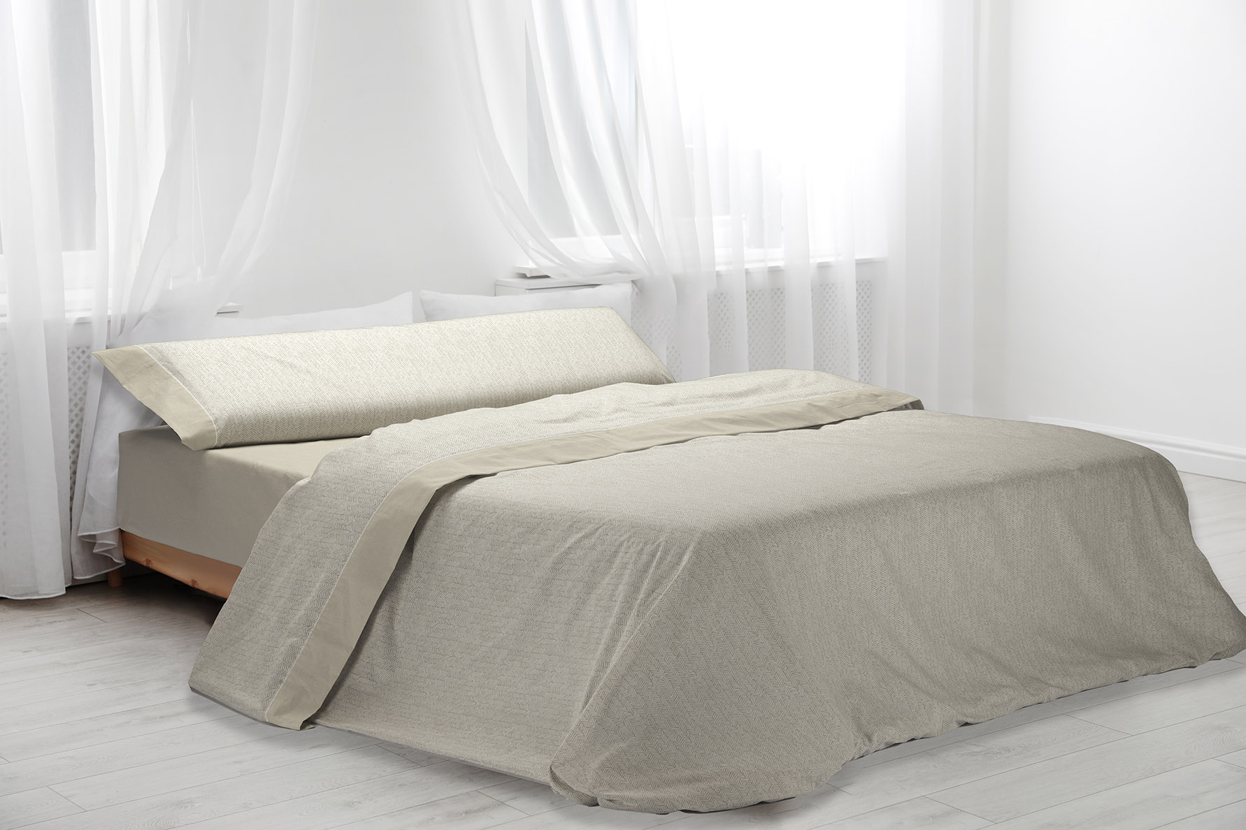 Juego de sabanas 3 piezas polialgodon bentley para cama de 90 cm en color beige