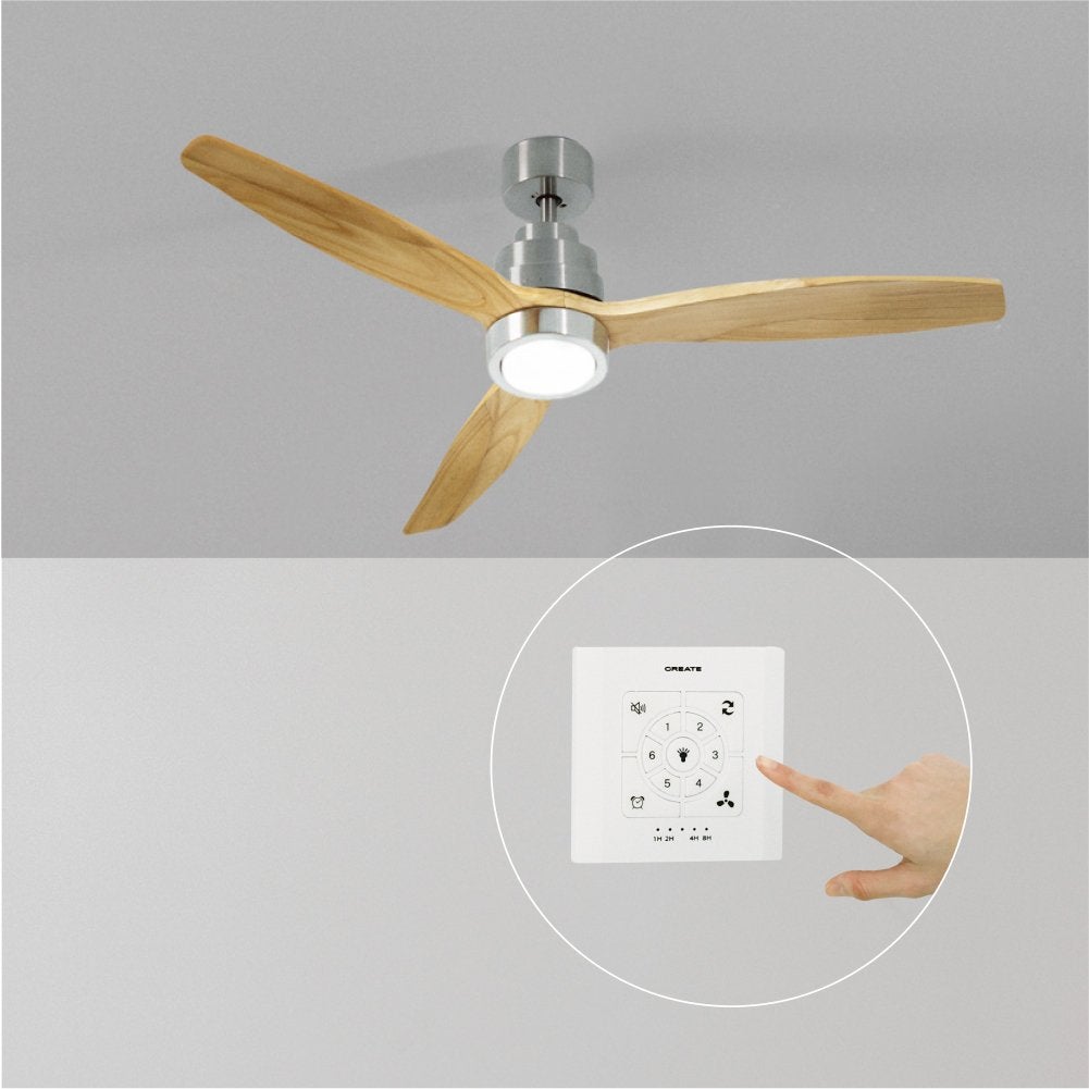 WINDSTYLANCE DC - Ventilateur de Plafond 40W Silencieux Ø132 cm - Avec lumière et contrôleur mural + télécommande - 2