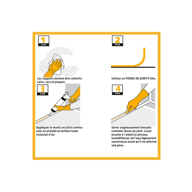 Mastic silicone SIKA SikaSeal 110 Menuiserie & Vitrage - Transparent - 300ml - 4