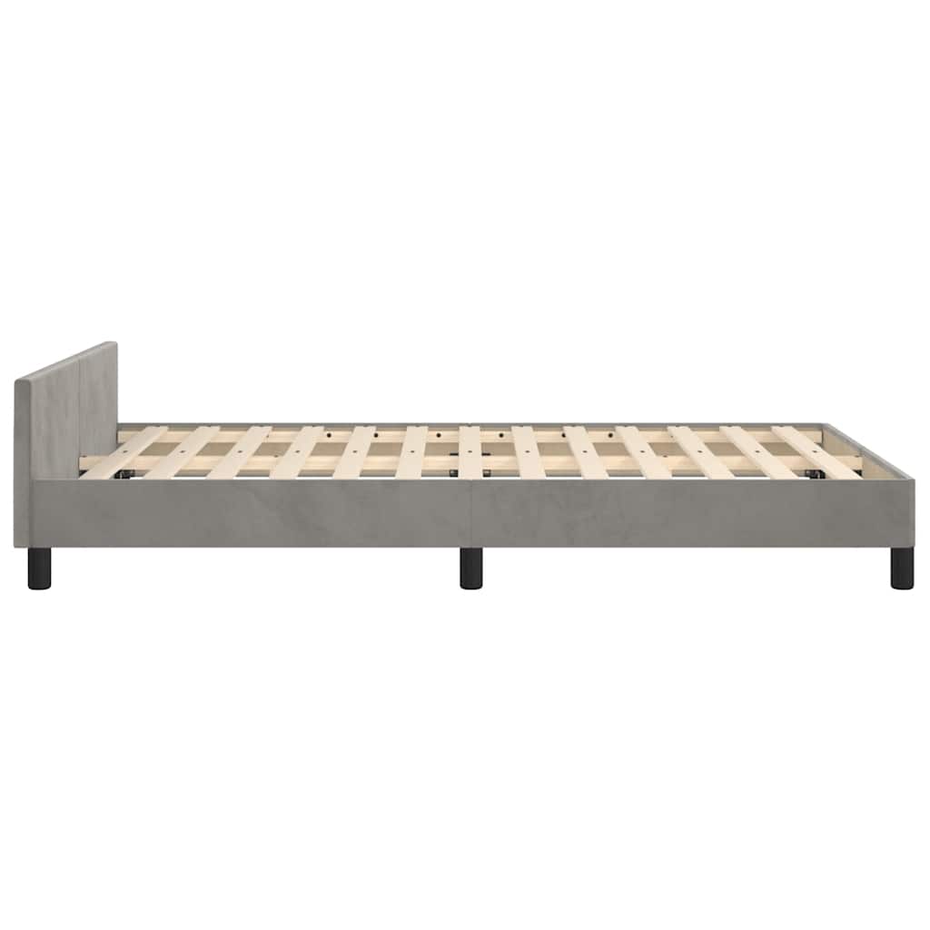 Cadre de lit sans matelas, en velours, gris clair, pour la chambre, 120 × 200 cm - 6