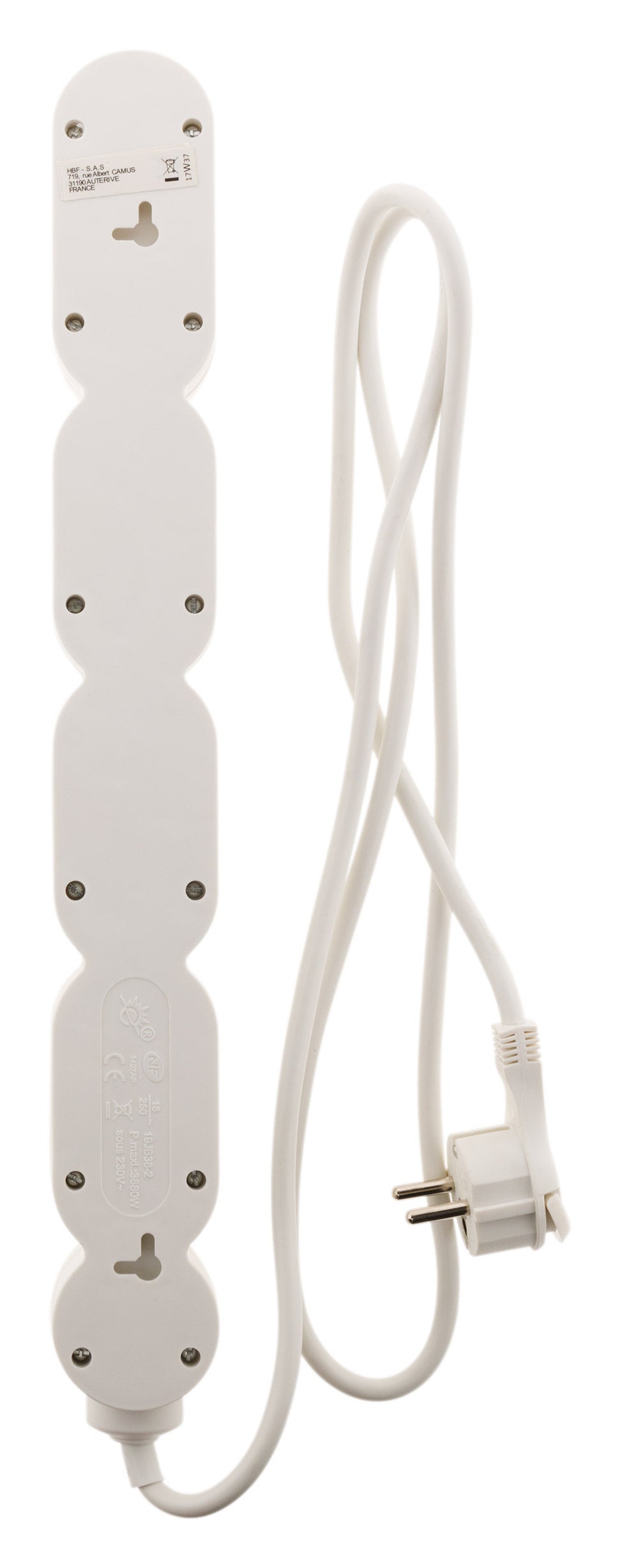 Bloc Home 8 prises 16A 2P+T câble 1,5m - Blanc - Zenitech - 5