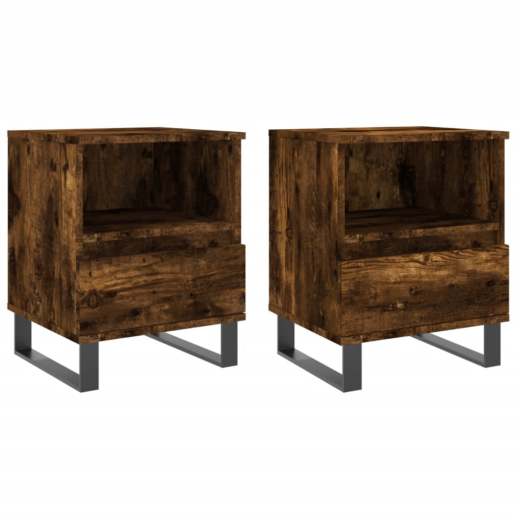 Maison Exclusive - Tables de chevet 2 pcs chêne fumé 40x35x50 cm bois ingénierie - 2