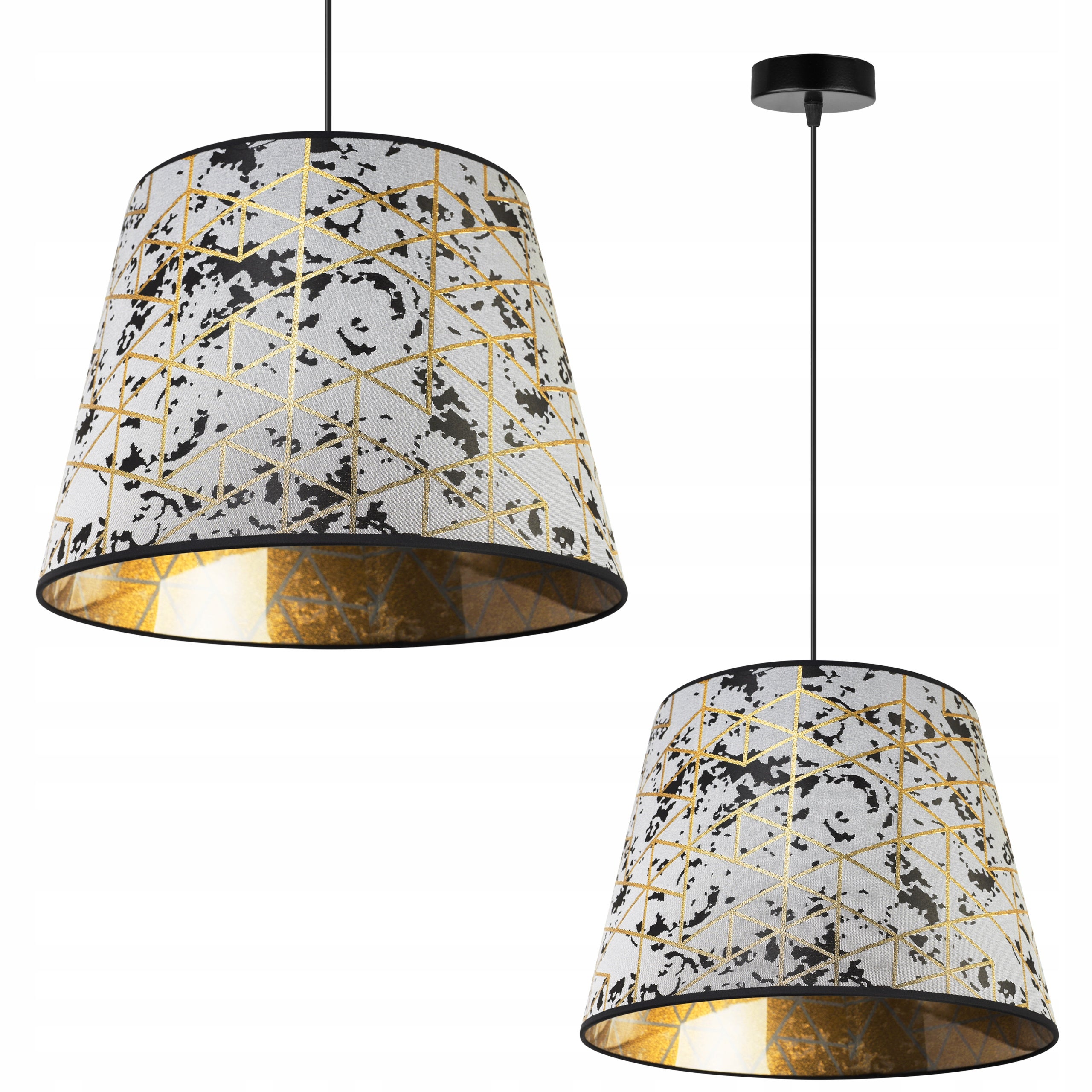 Lampa sufitowa wisząca modern Werona 1xE27 klosz trapez biały/złoty Light Home LH