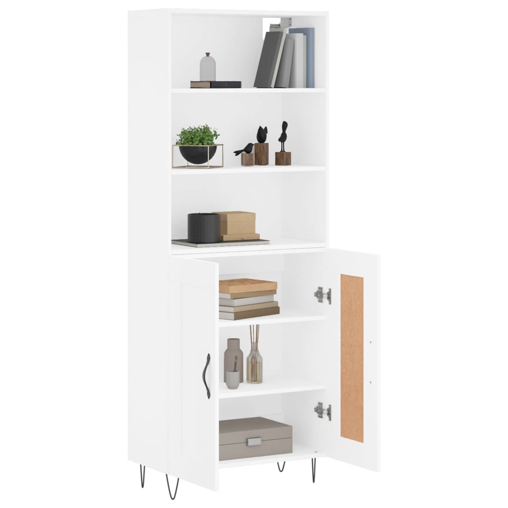 Buffet haut Blanc 69,5x34x180 cm Bois d'ingénierie - COMFORTXL - 2