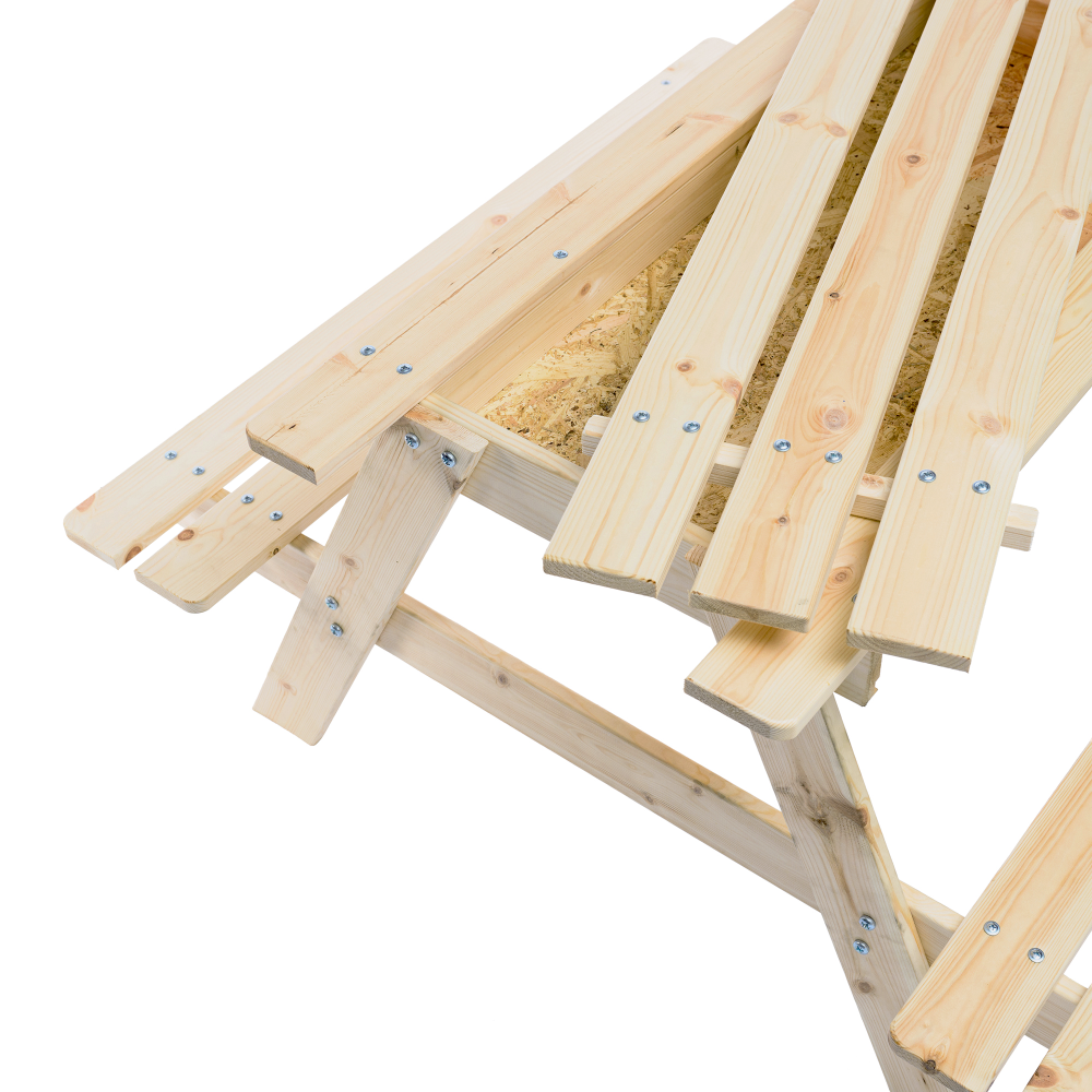 Mesa de jardín infantil - Mesa y silla infantil con caja de almacenaje - Mobiliario de jardín infantil 90x90xH50 cm - TIMBELA M010-1 - 7