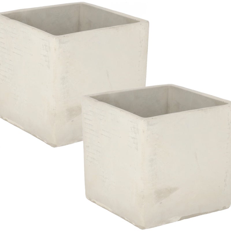 2x donica kwadratowa osłonka betonowa na doniczkę na rośliny 17cm dom ogród - KOTARBAU