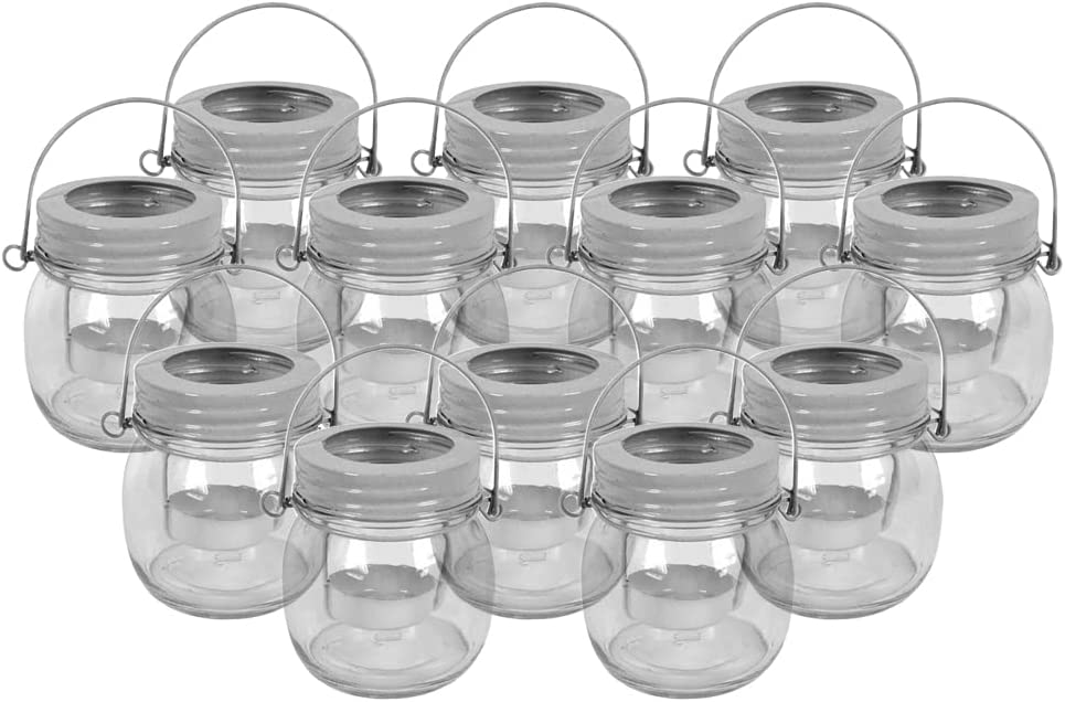 Tienda eurasia - pack de 12 portavelas cristal, ø7x9 cm