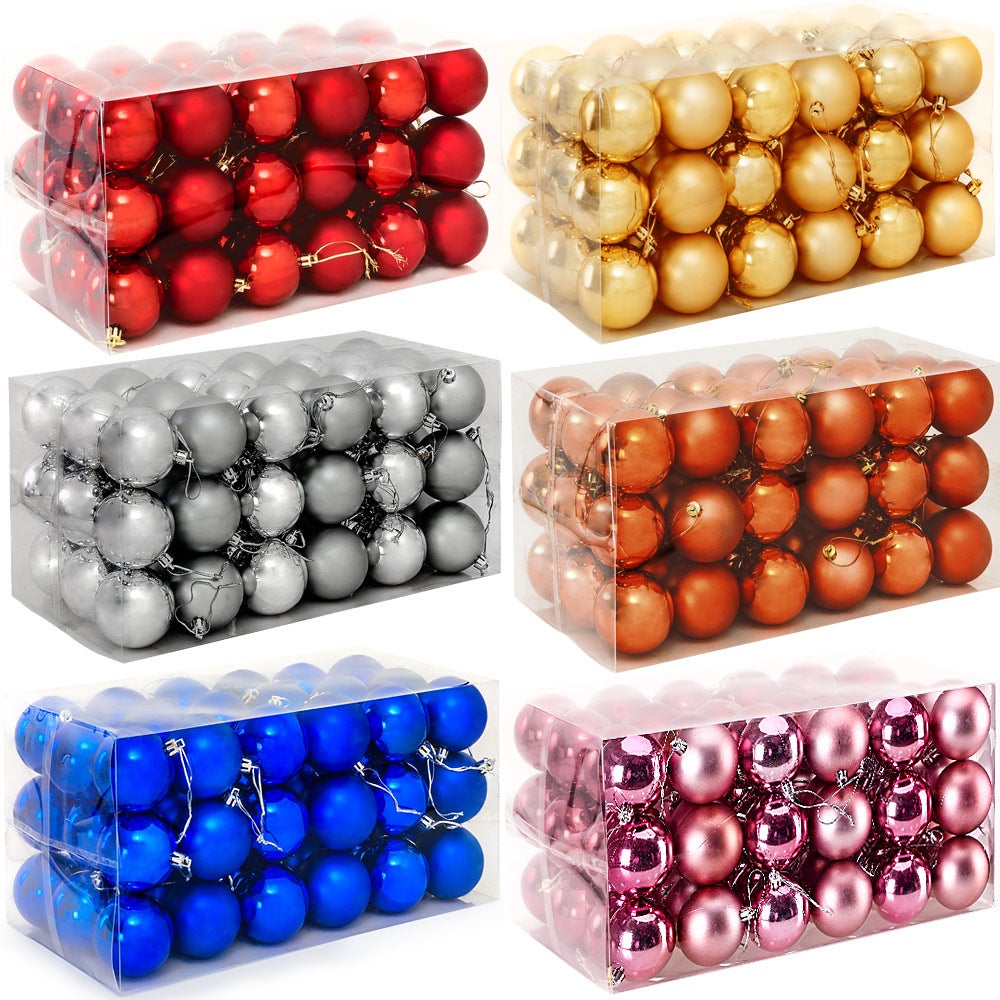 BRUBAKER Set De 77 Boules De Boules De Noël - Décorations De Sapin De Noel Avec Balles Etoiles Bottes Femmes Pommes De Pin Emballage Plastique Or Rose