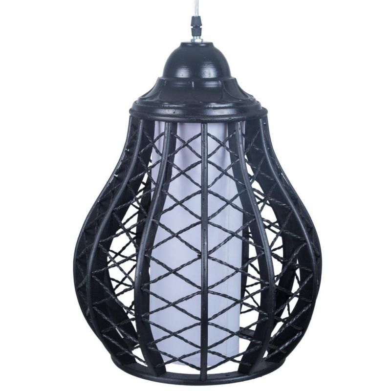 Lustre en bambou noir 30,5x30,5x40,6h - 5