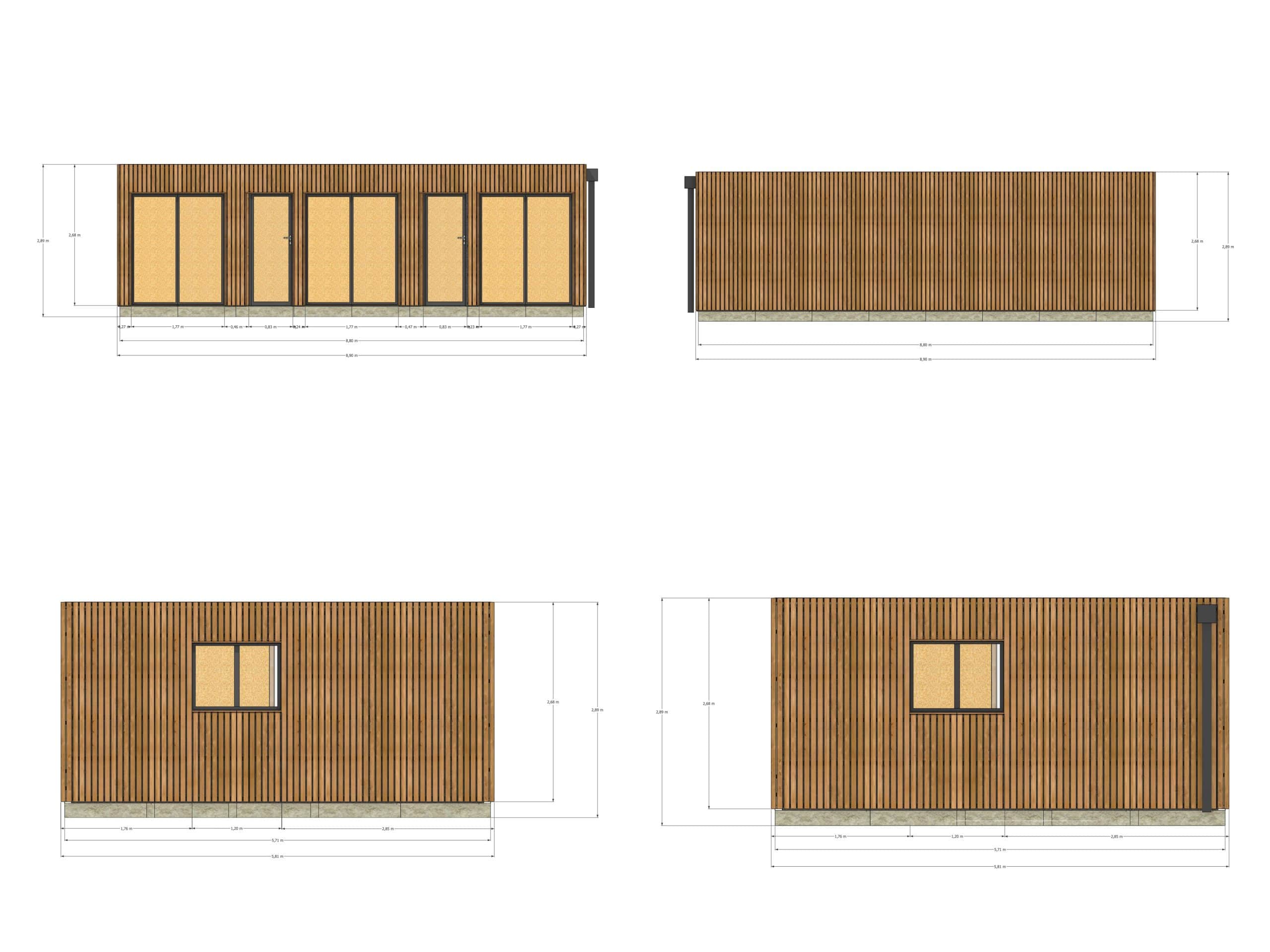 Studio de jardin 4 saisons en bois 8,8 x 5,7 x 2,7 m / isolation RE2020 - 4
