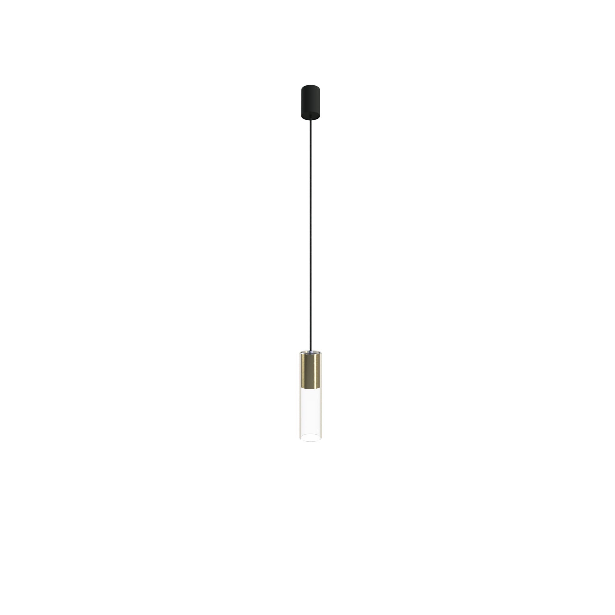 Lampa wisząca Cylinder mosiądz-przezroczysta 1xGU10x10W wym: 130 x 6,5 x 6,5 cm szkło Nowodvorski Lighting