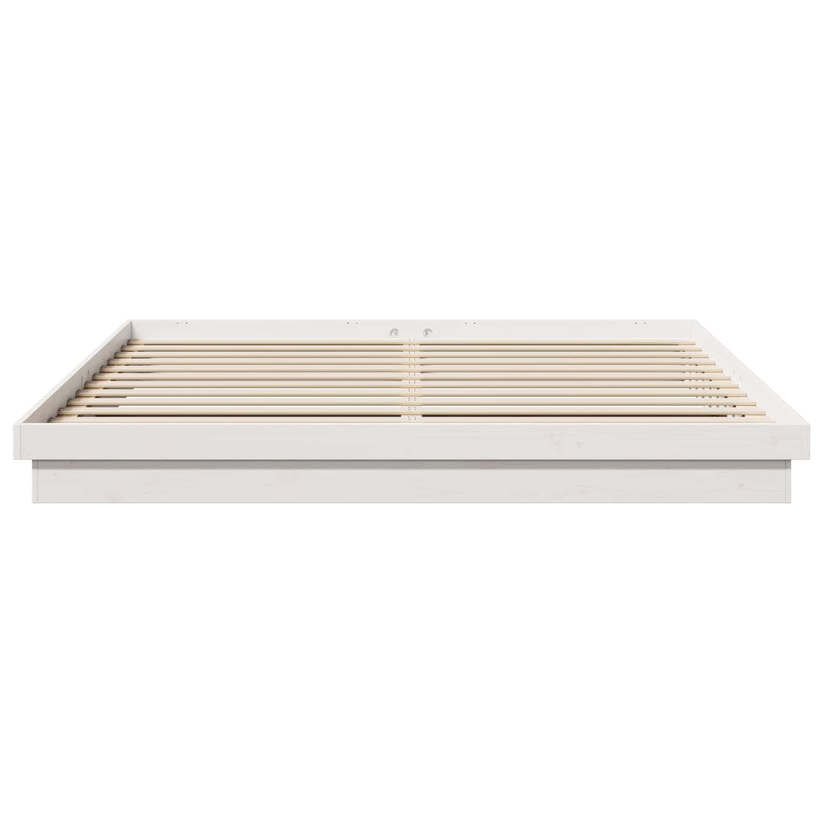 Cadre de lit blanc en pin massif pour la chambre, 200 × 200 cm - 4