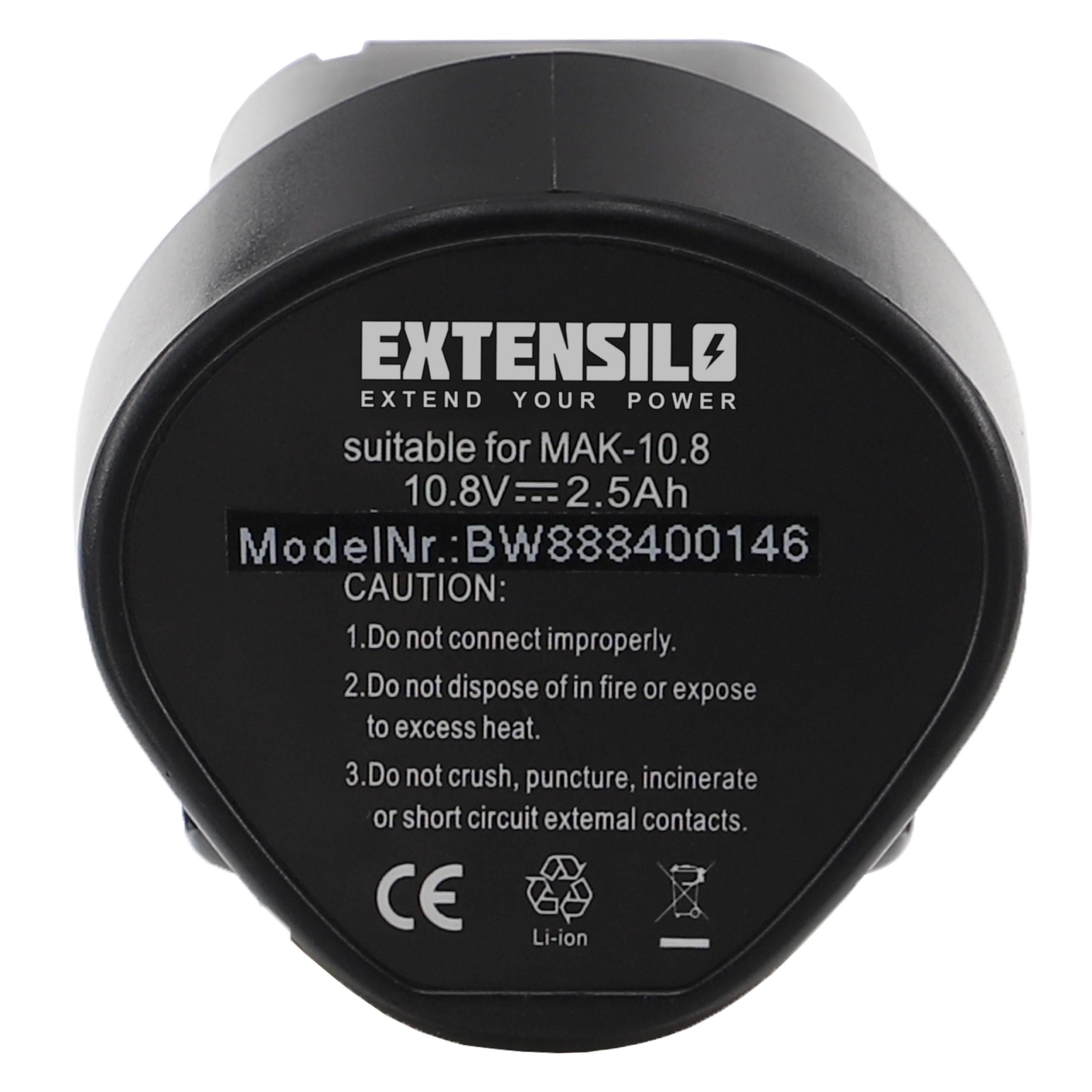 EXTENSILO Batterie compatible avec Makita CL100, CC330D, CC330DW, CC330DWE, CC330DZ outil électrique (2500 mAh, Li-ion, 10,8 V) - 5