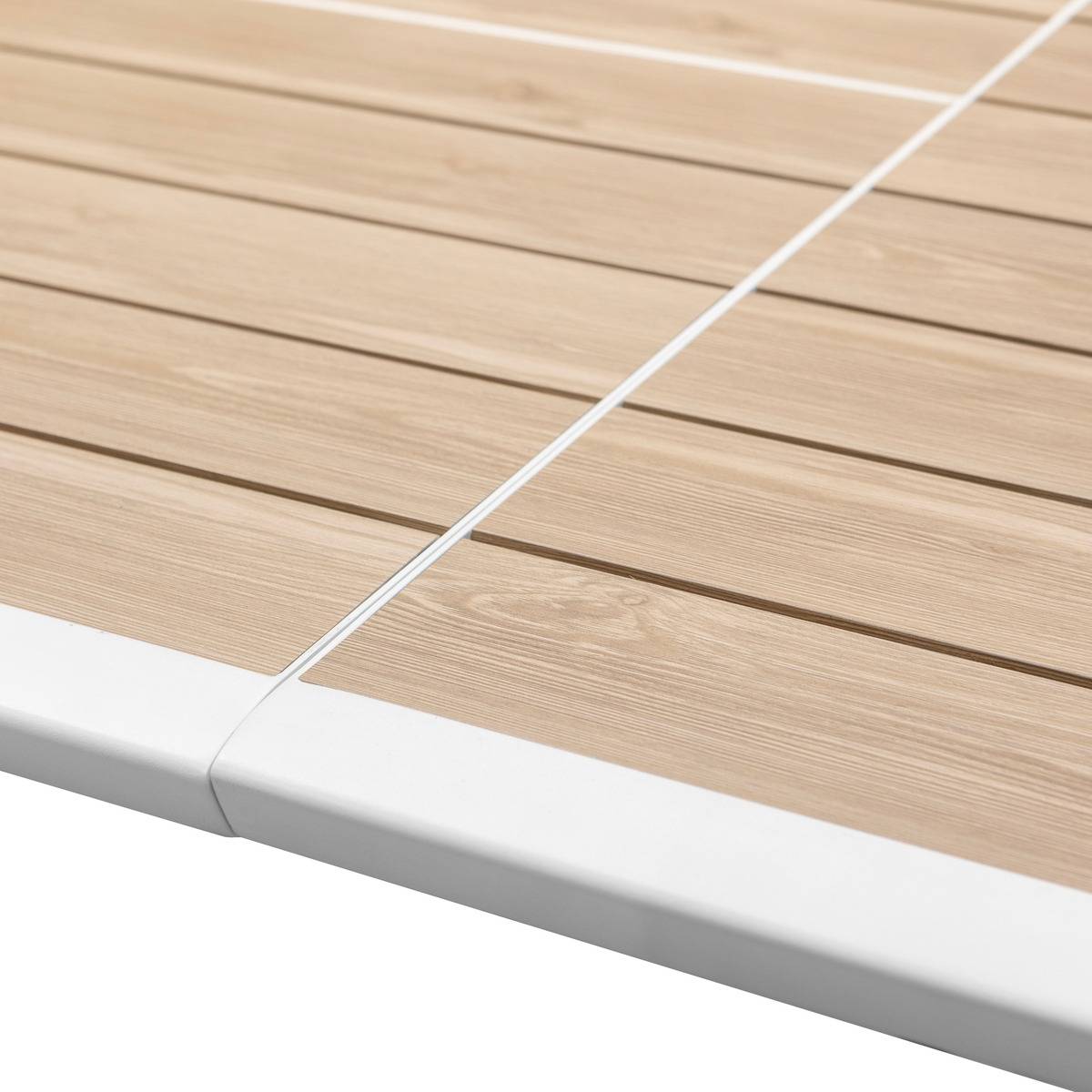 Table de jardin extensible rectangulaire en Aluminium Blanc 10 places - 5