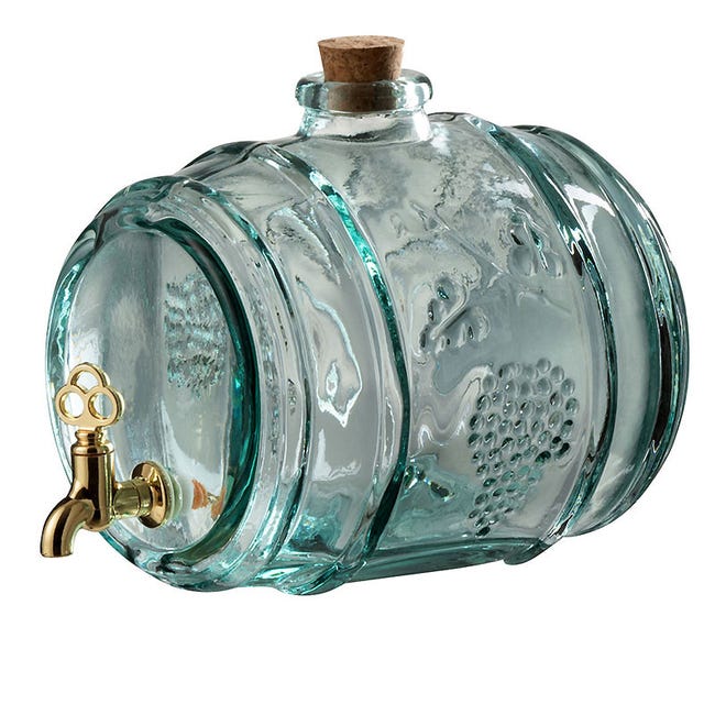 Dispenser per collutorio, 350 ml in vetro trasparente con Dispenser per collutorio, 350 ml in vetro trasparente con