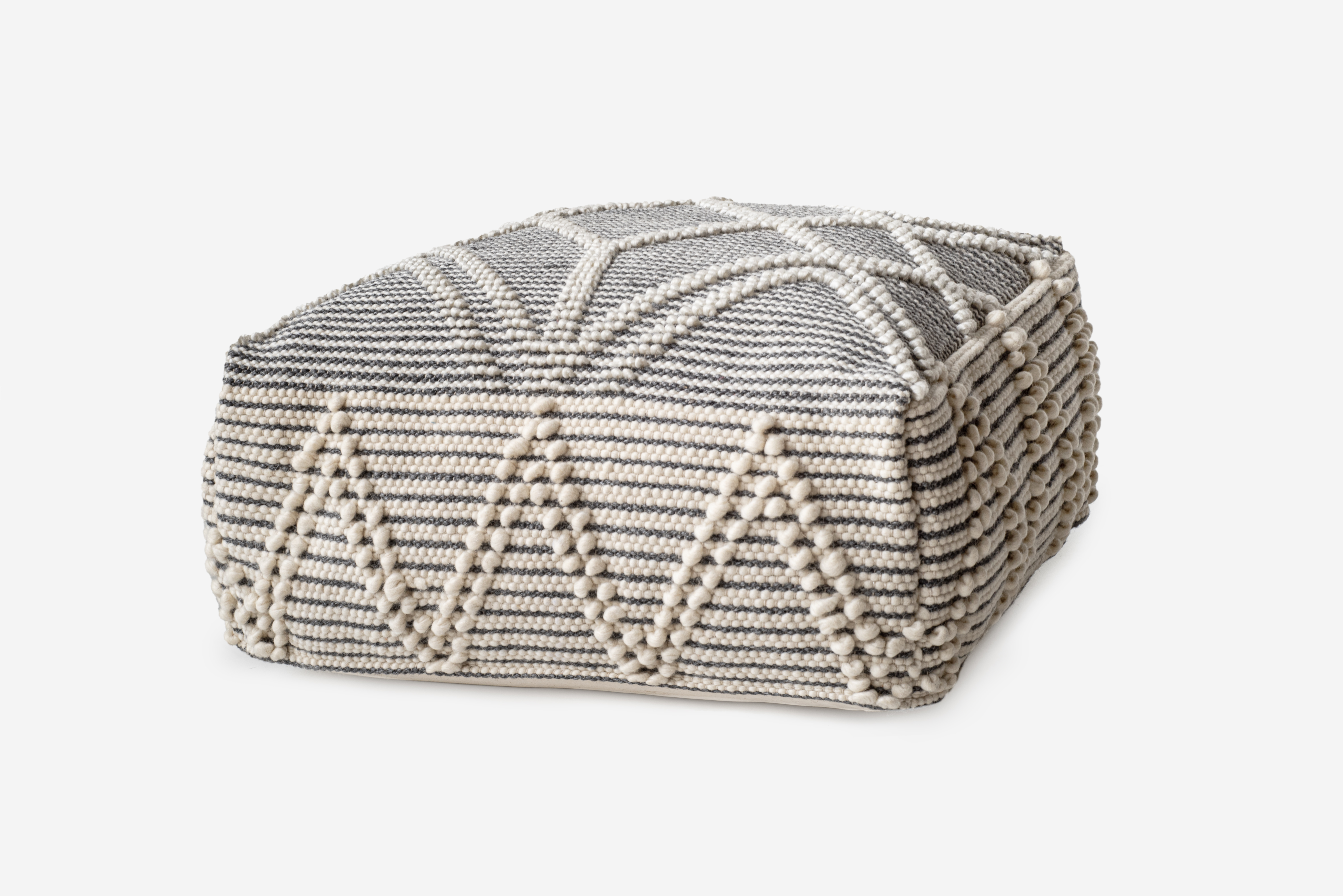 Puf fibras naturales relieve 60x60x25cm