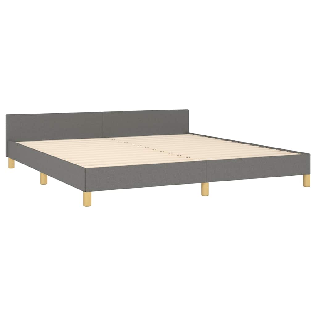 Cadre de lit sans matelas gris foncé 180 x 200 cm tissu - 4