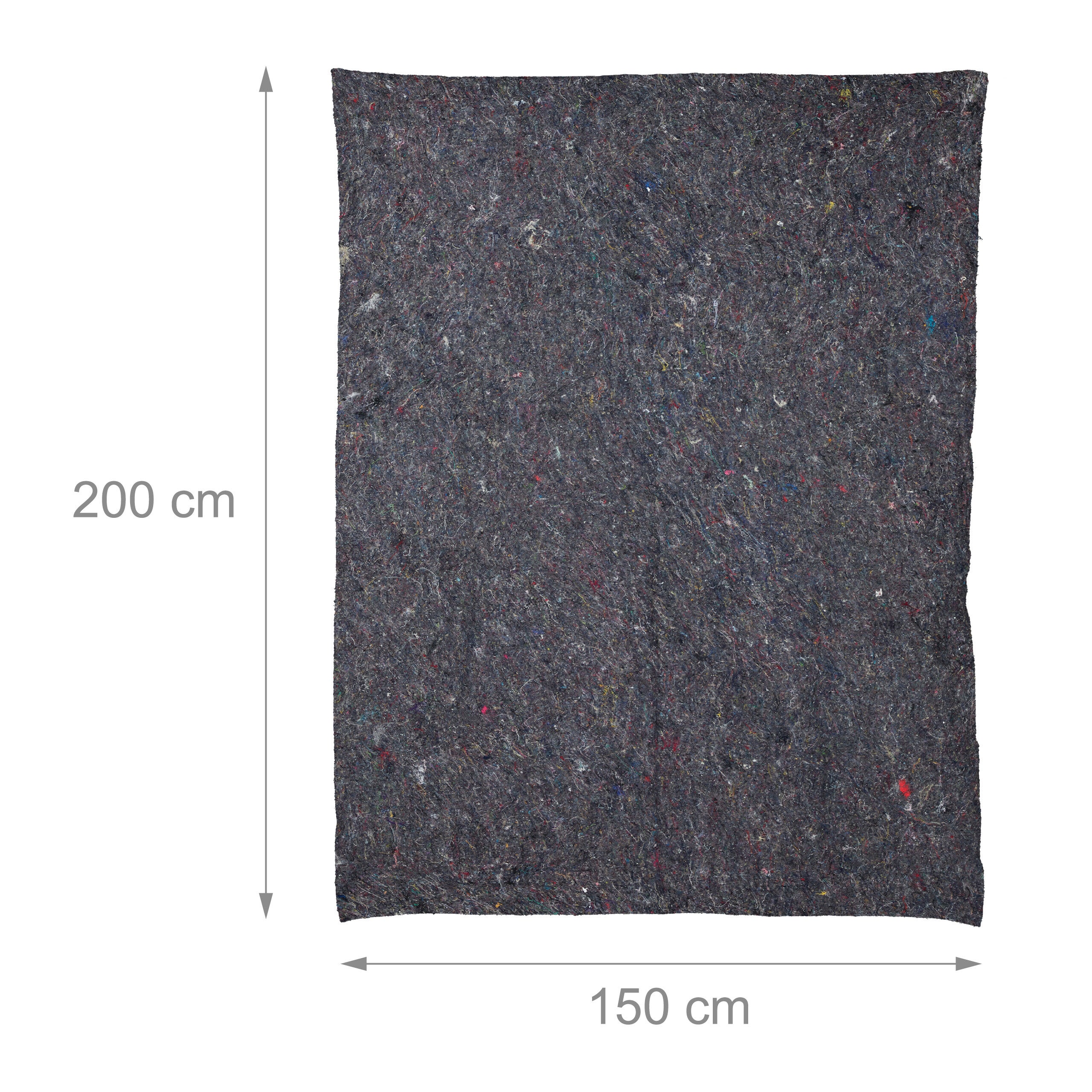 Couvertures de déménagement, lot de 4, housses en non-tissé, 150x200 cm, bâche de protection peinture, grises, Relaxdays - 4