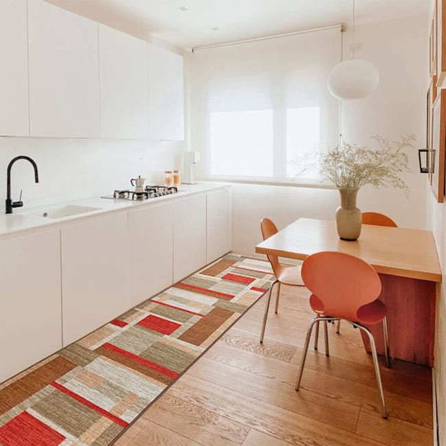 Tappeto Cucina 3D Made Italy - 50x190cm, Antiscivolo, Design Rombi, Giallo - Foto 8